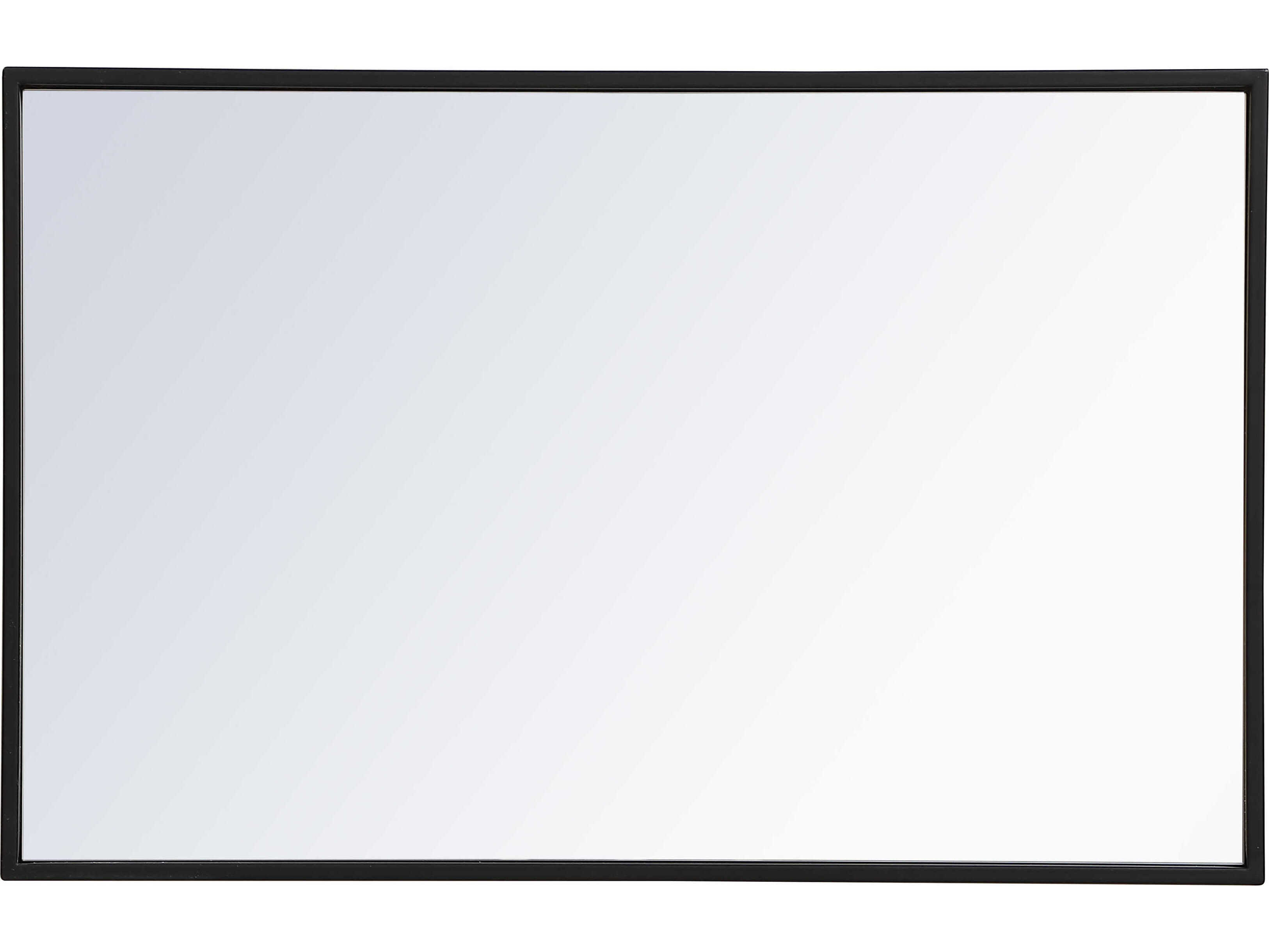 Elegant Lighting Eternity Black Rectangular Wall Mirror