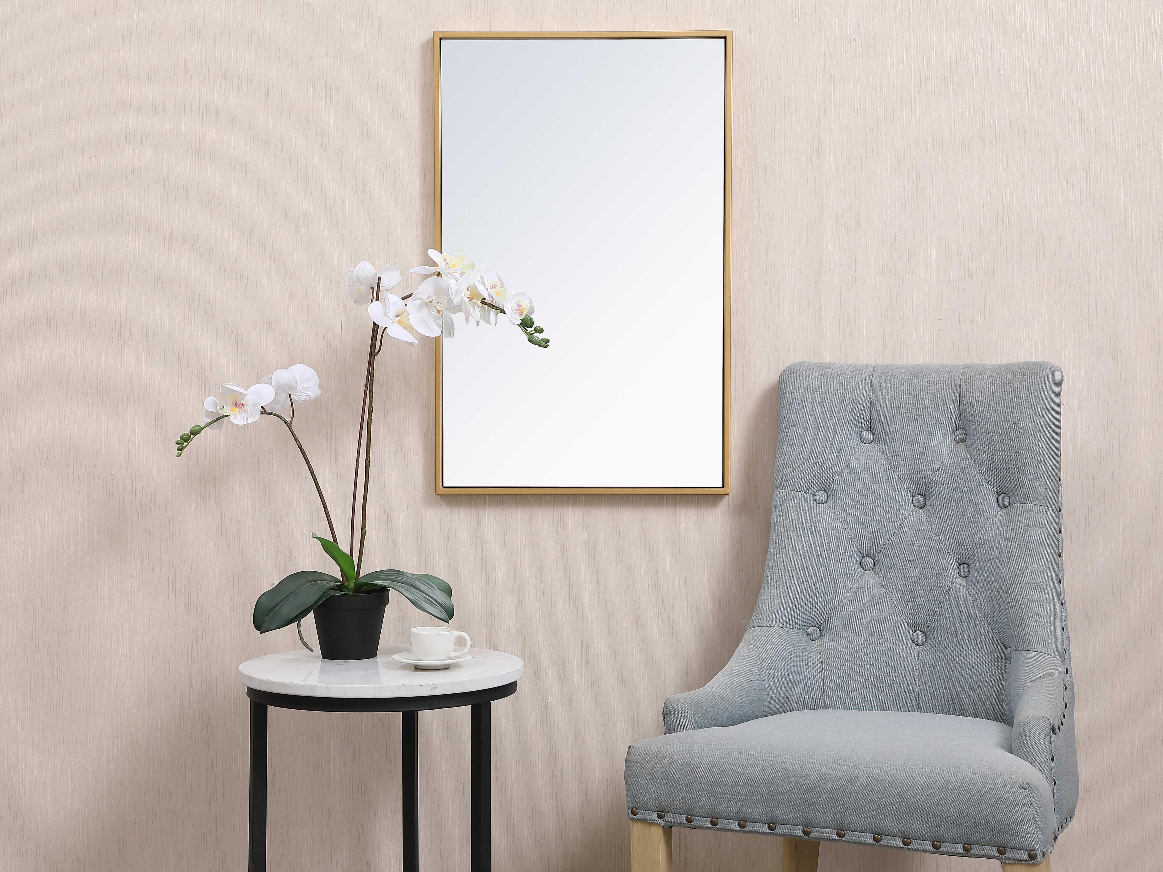 Elegant Lighting Eternity Brass Rectangular Wall Mirror
