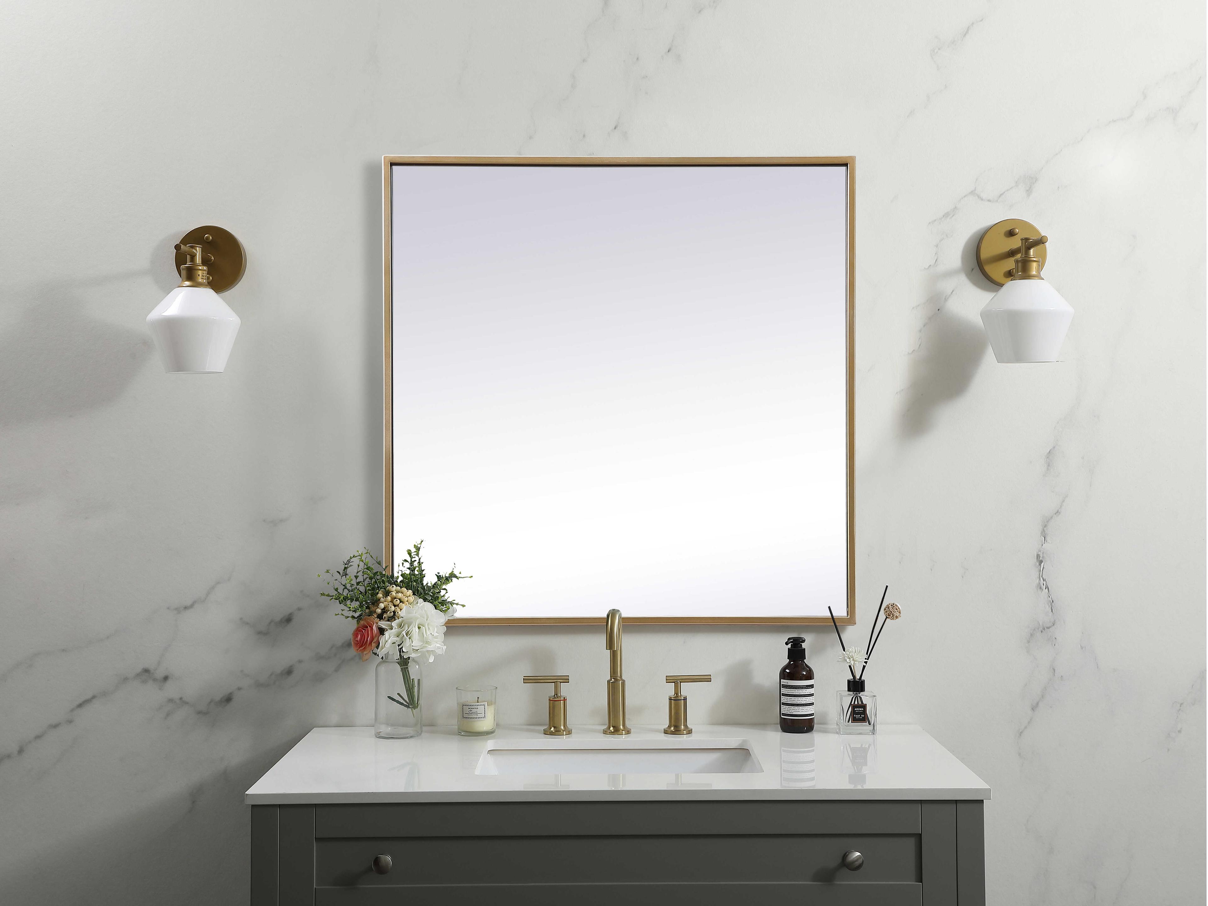 Elegant Lighting Eternity Square Wall Mirror