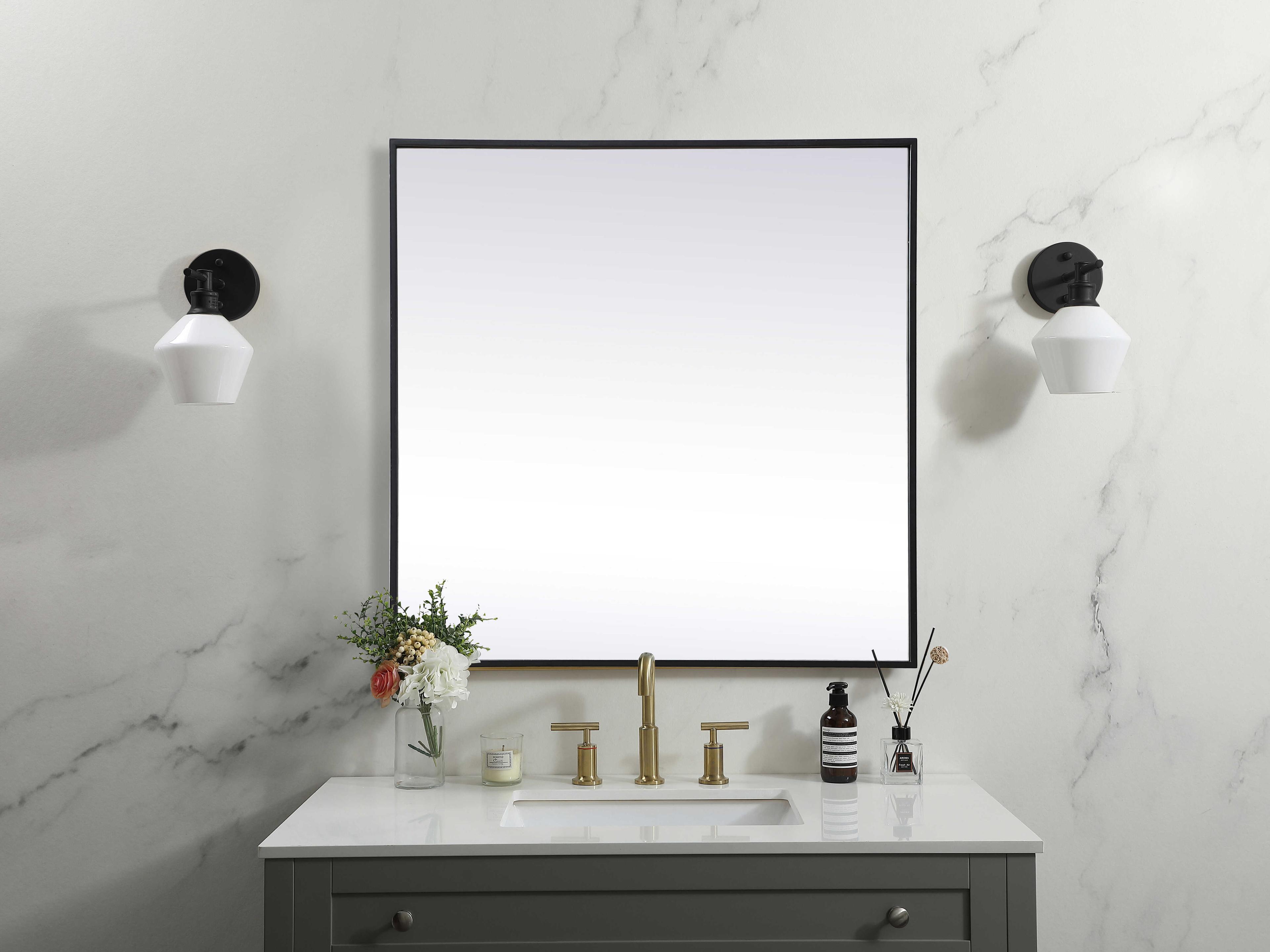 Elegant Lighting Eternity Square Wall Mirror