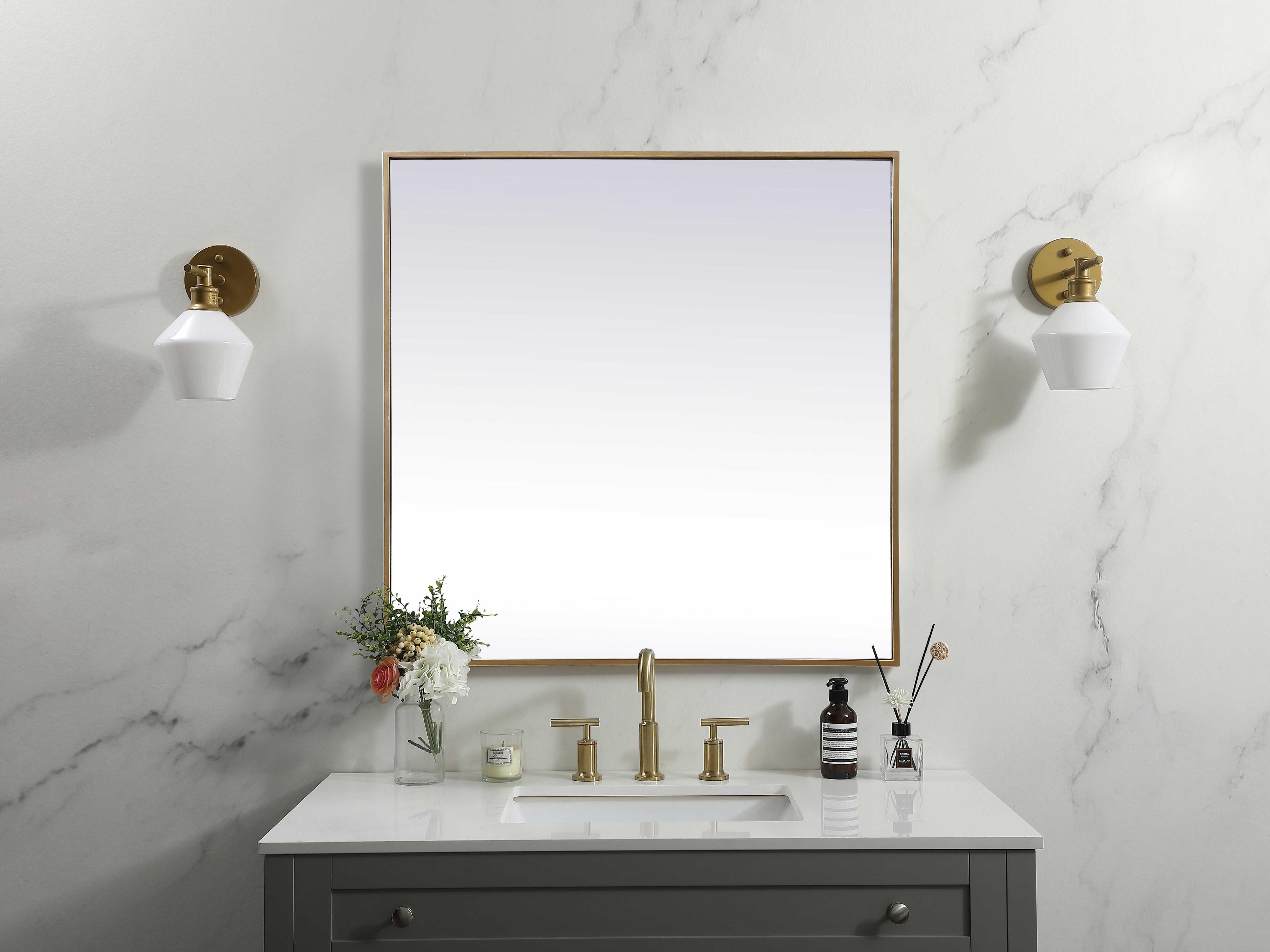 Elegant Lighting Eternity Square Wall Mirror
