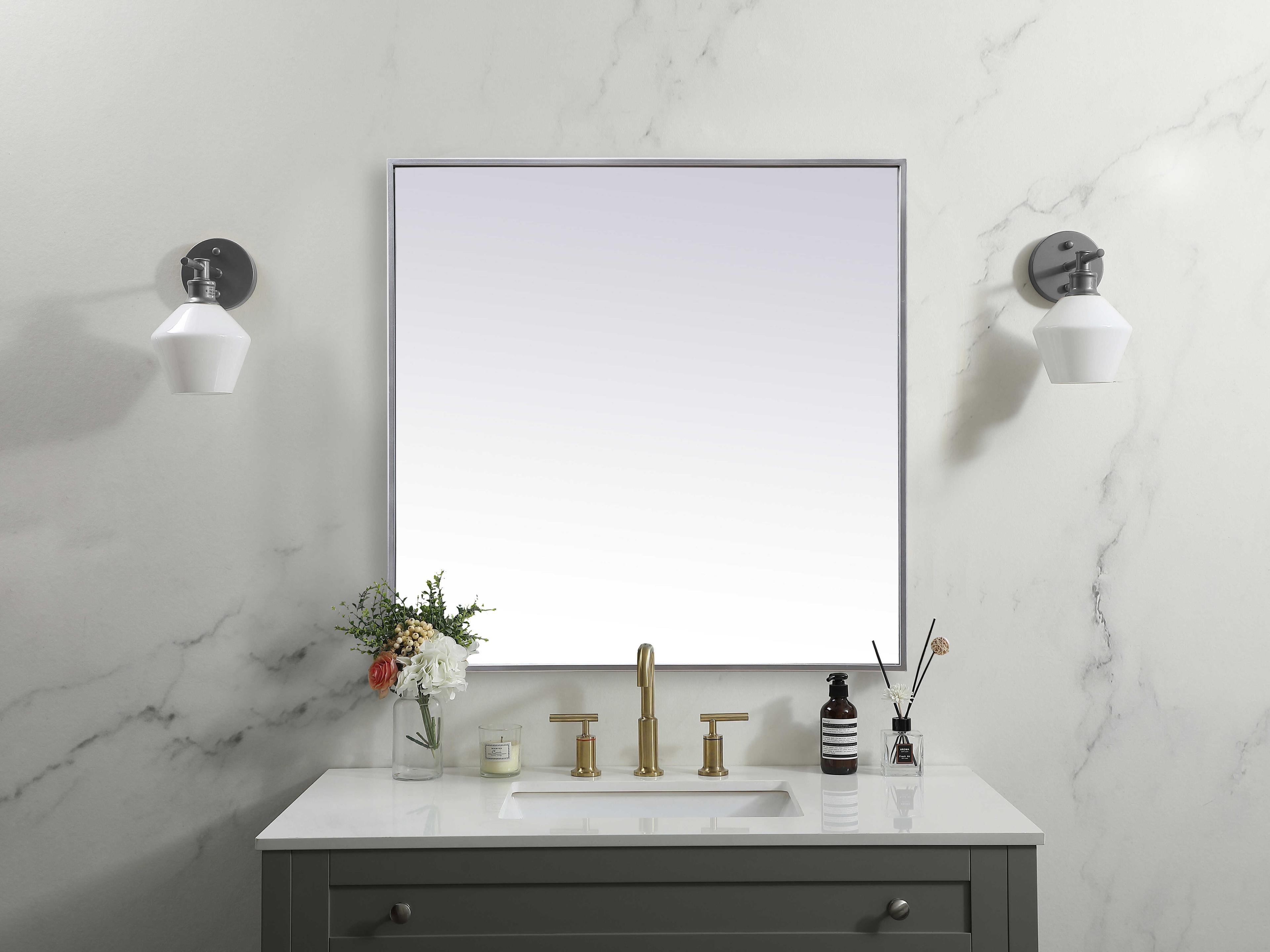 Elegant Lighting Eternity Square Wall Mirror