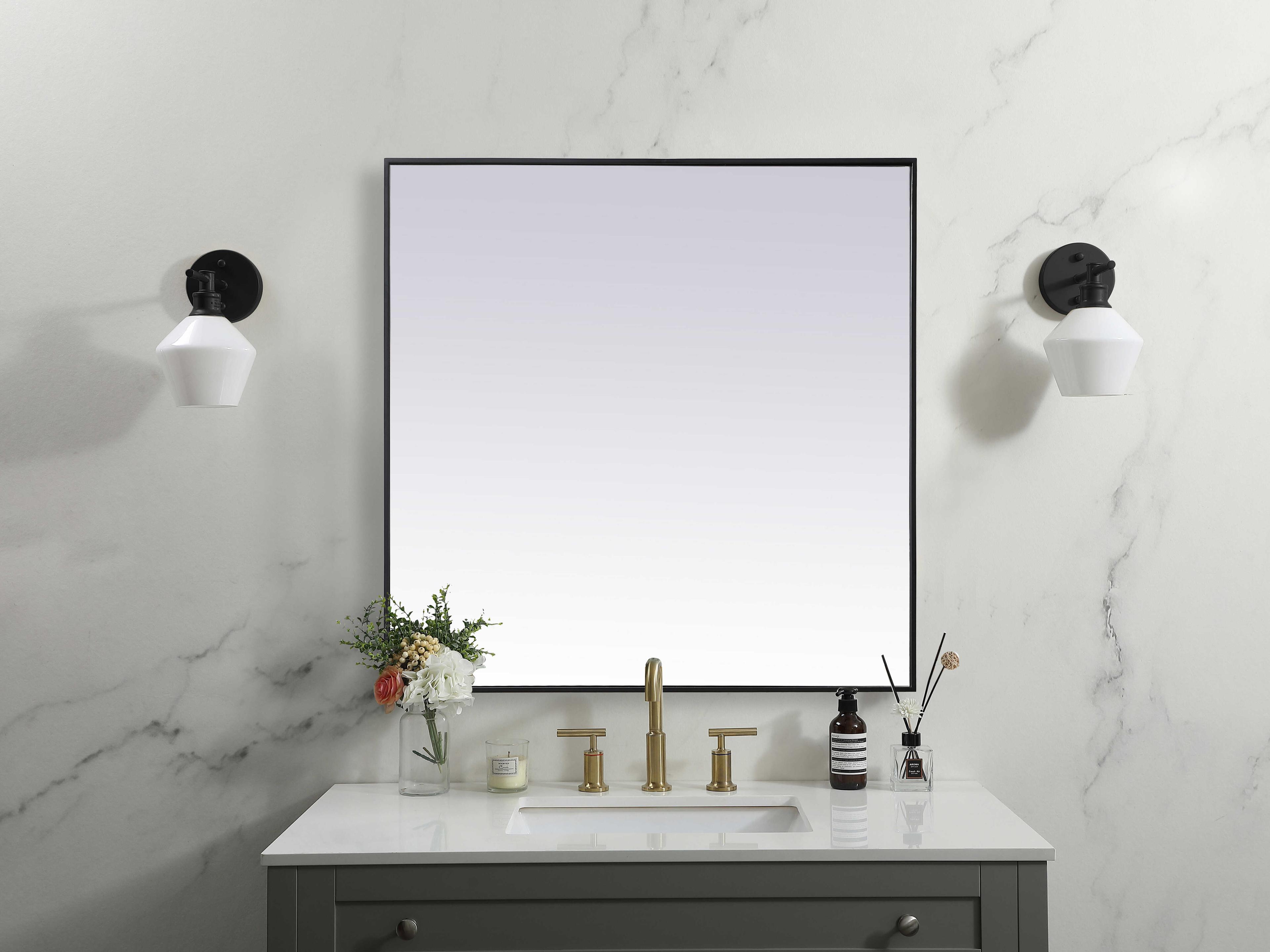 Elegant Lighting Eternity Square Wall Mirror