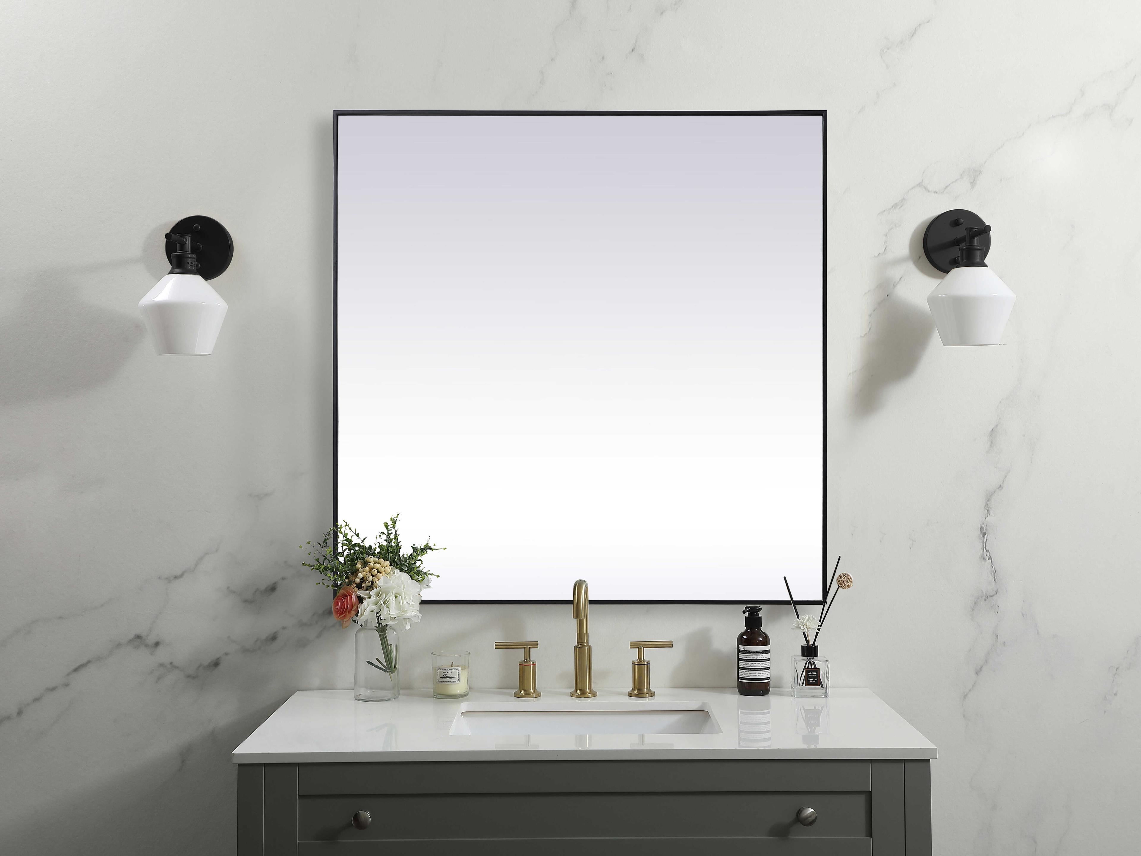 Elegant Lighting Eternity Square Wall Mirror