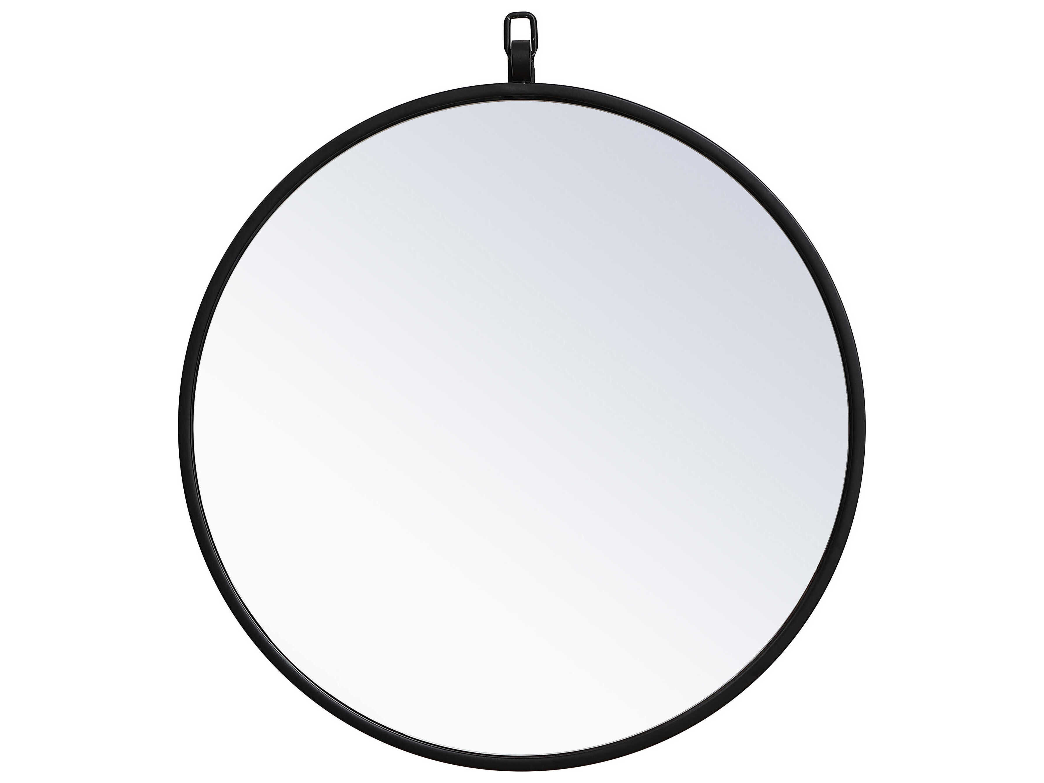 Elegant Lighting Eternity Black Round Wall Mirror
