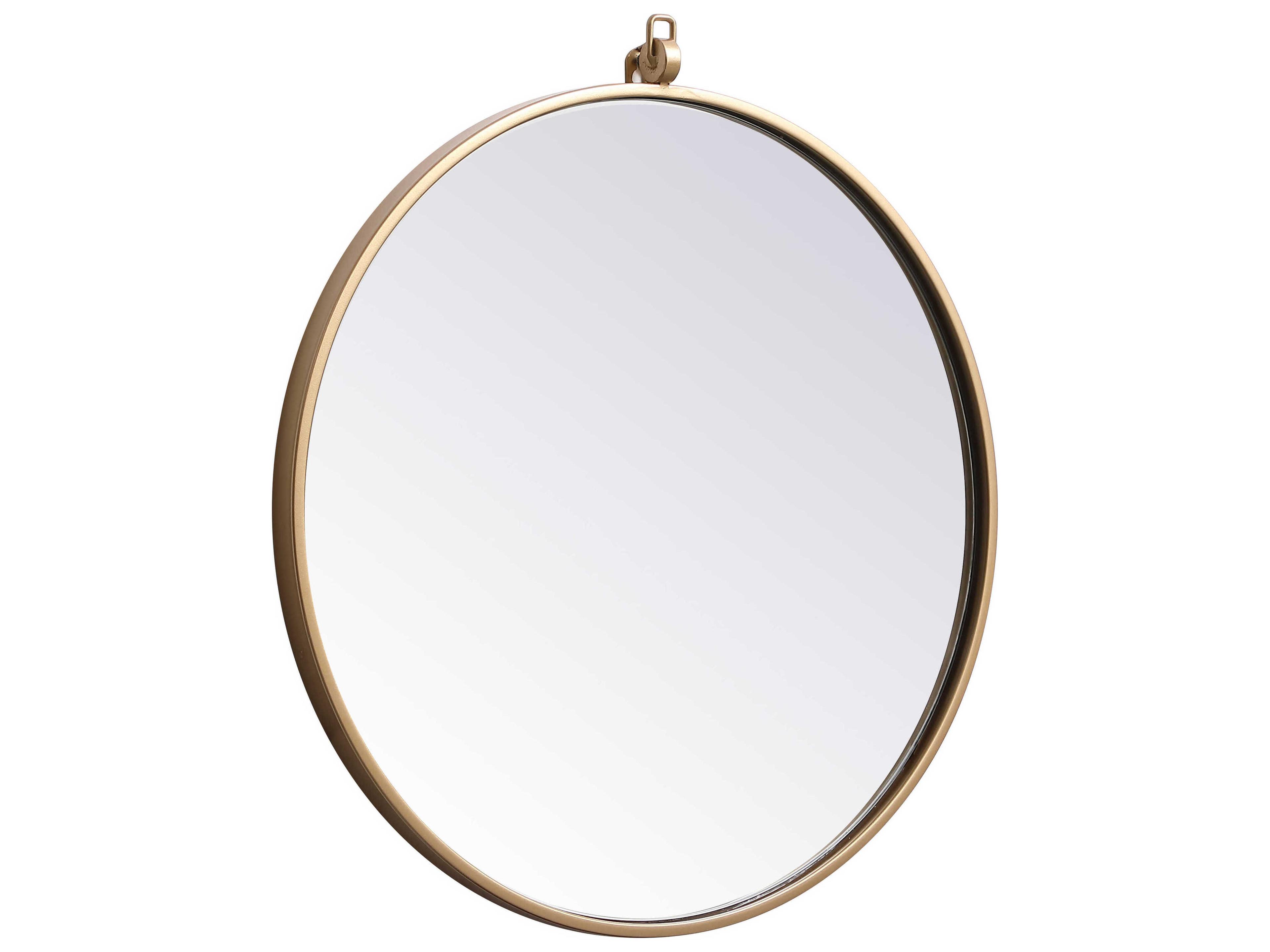 Elegant Lighting Eternity Brass Round Wall Mirror