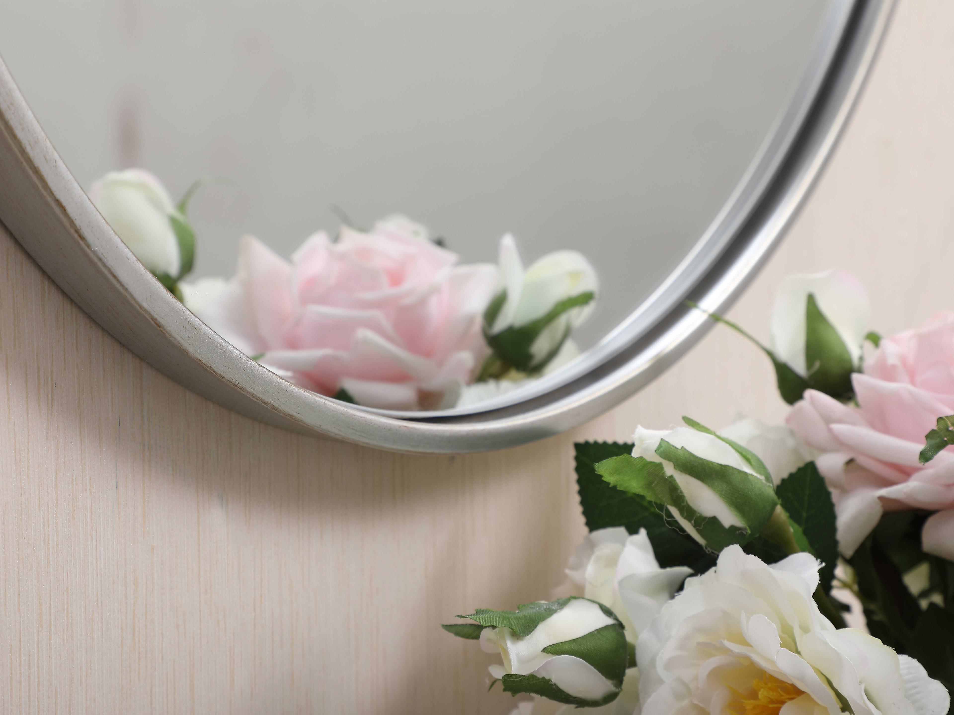 Elegant Lighting Eternity Silver Round Wall Mirror