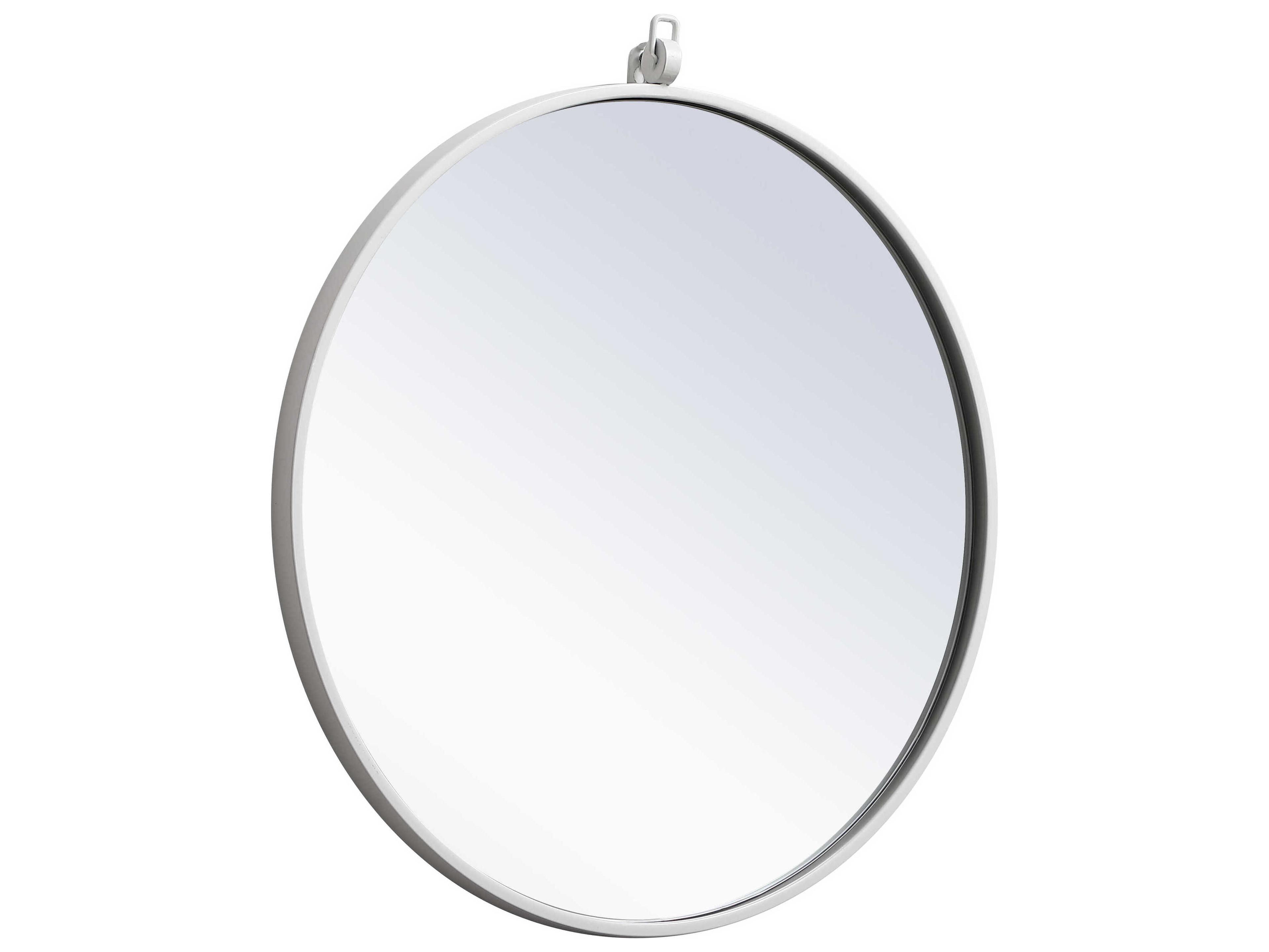 Elegant Lighting Eternity White Round Wall Mirror
