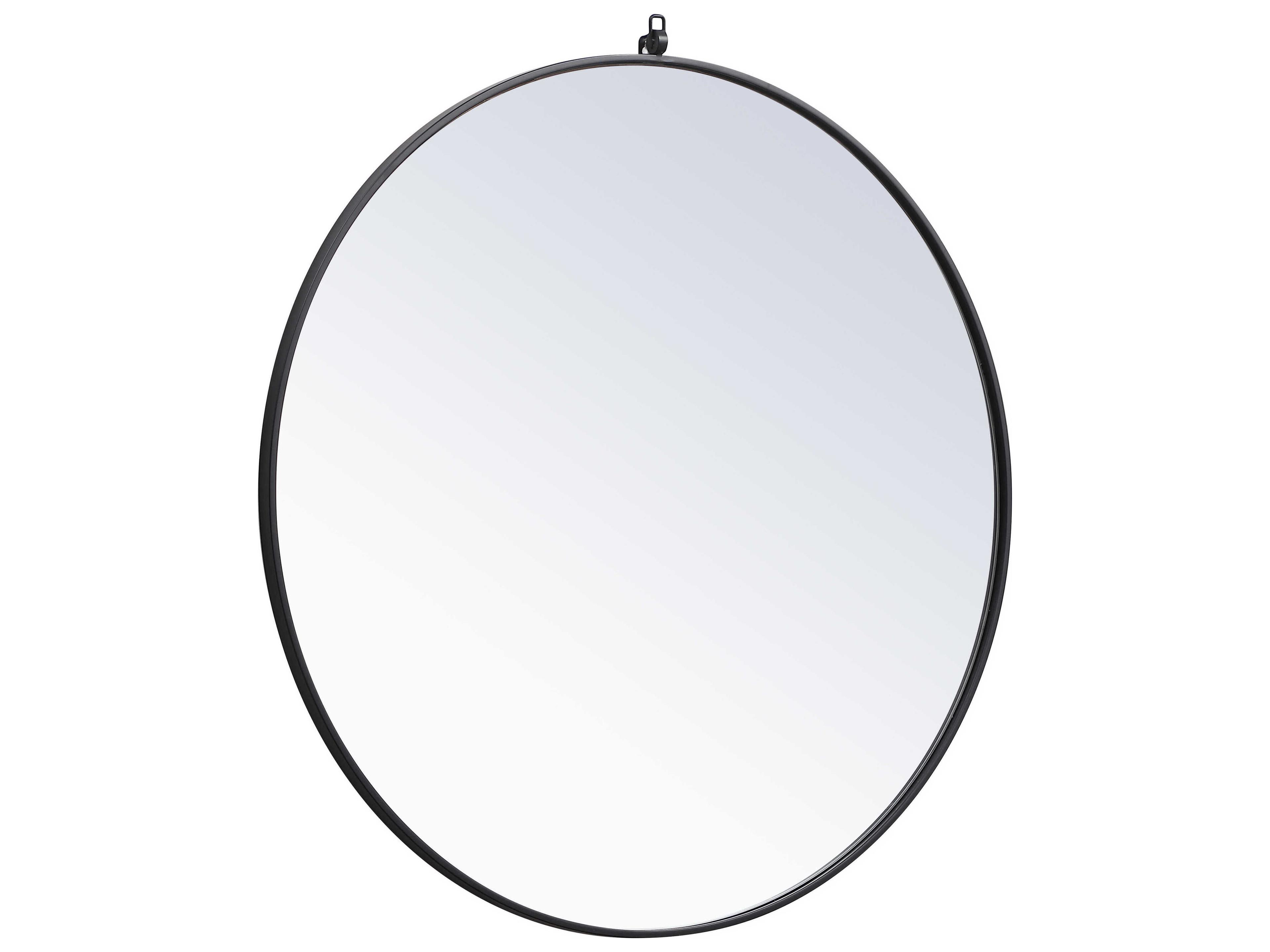 Elegant Lighting Eternity Black Round Wall Mirror