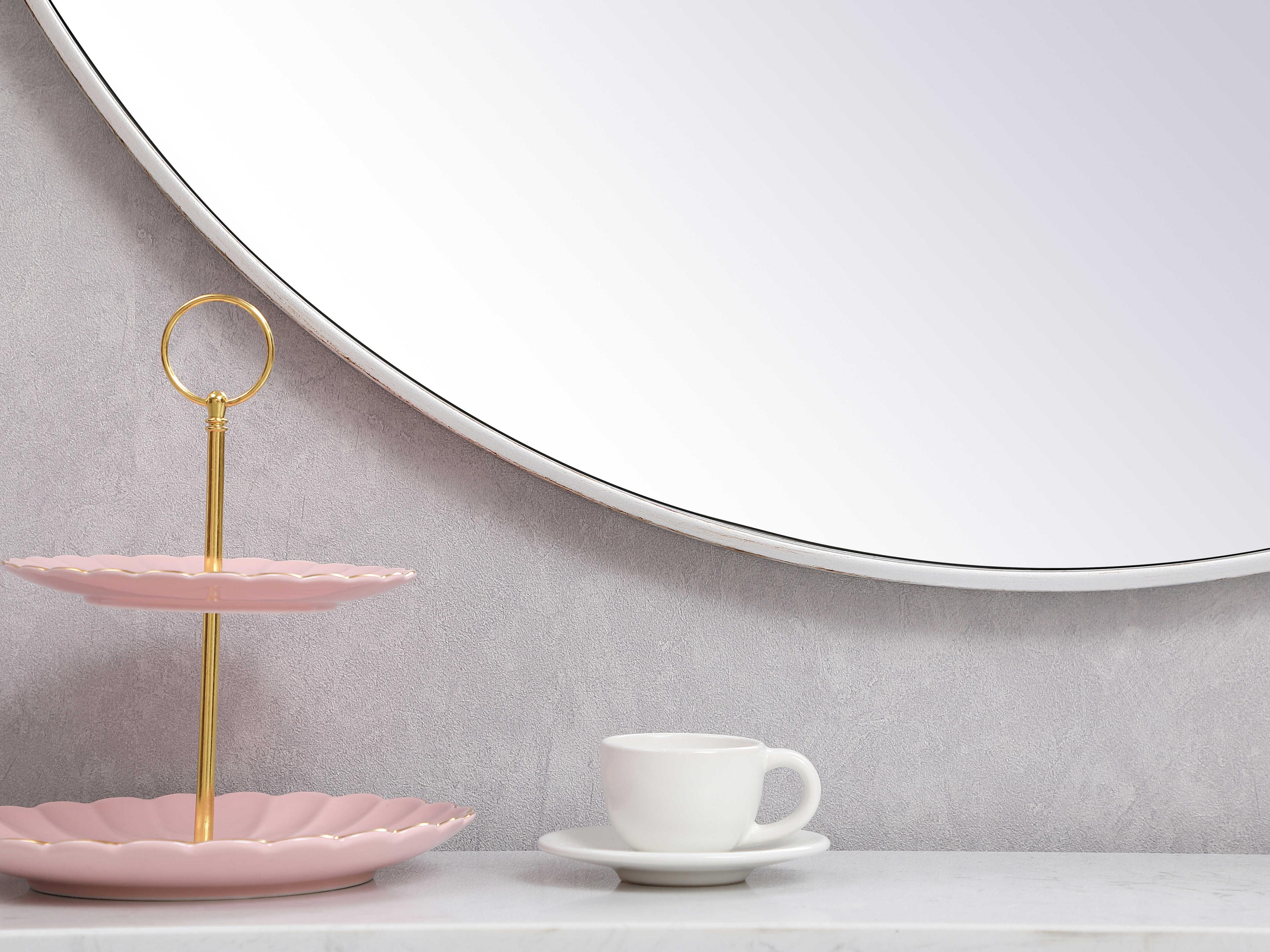 Elegant Lighting Eternity Silver Round Wall Mirror