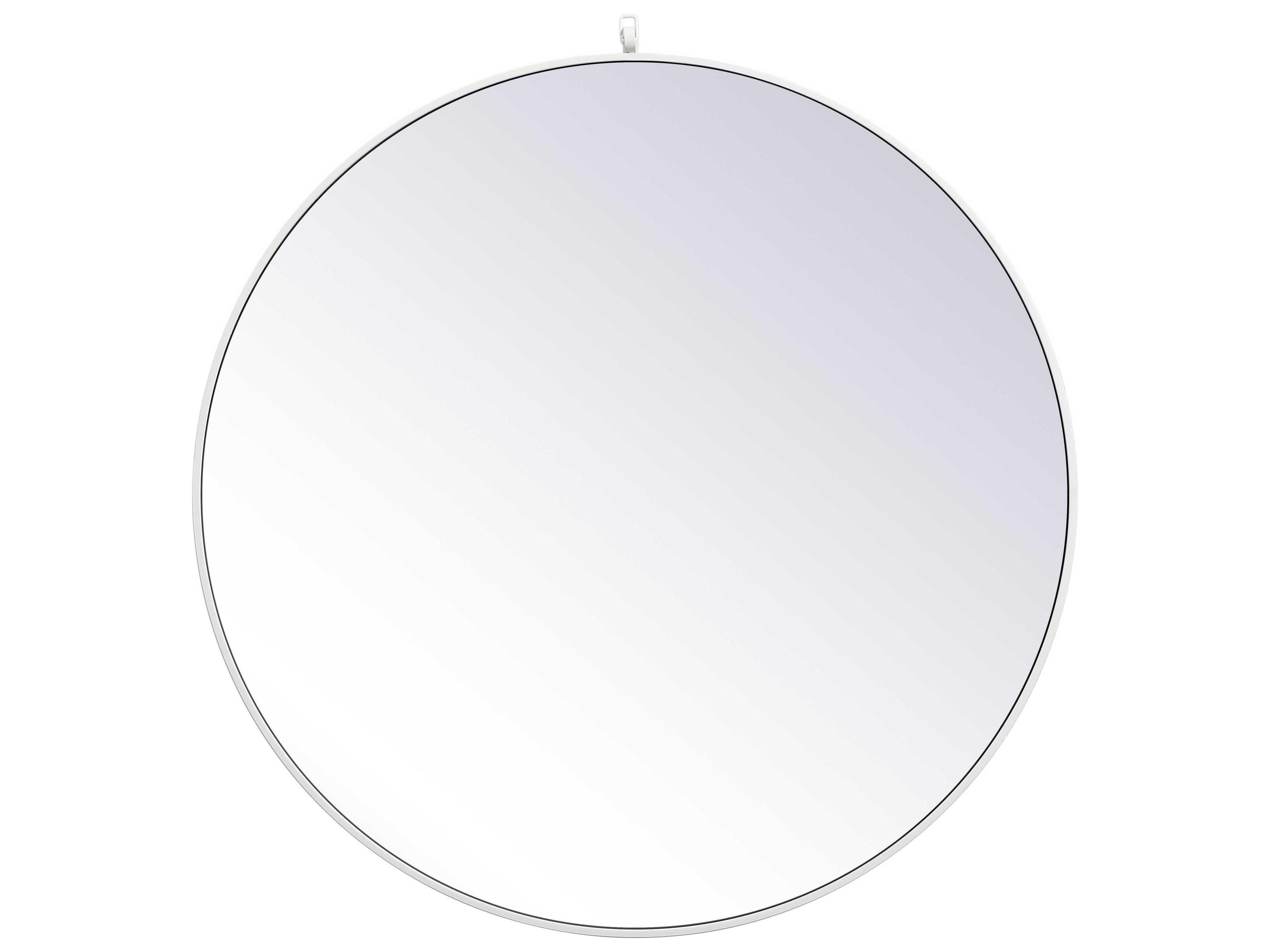 Elegant Lighting Eternity White Round Wall Mirror