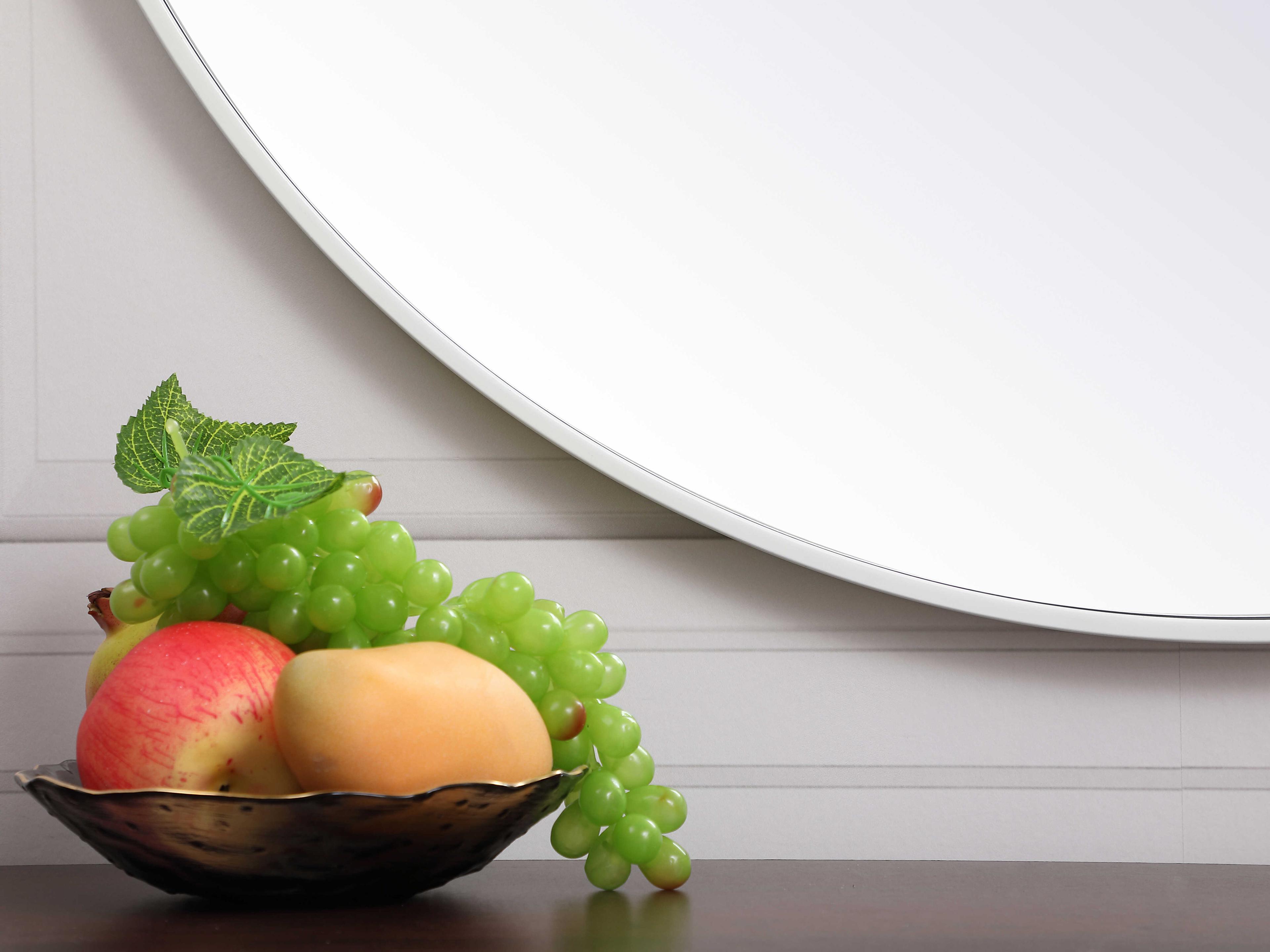 Elegant Lighting Eternity White Round Wall Mirror