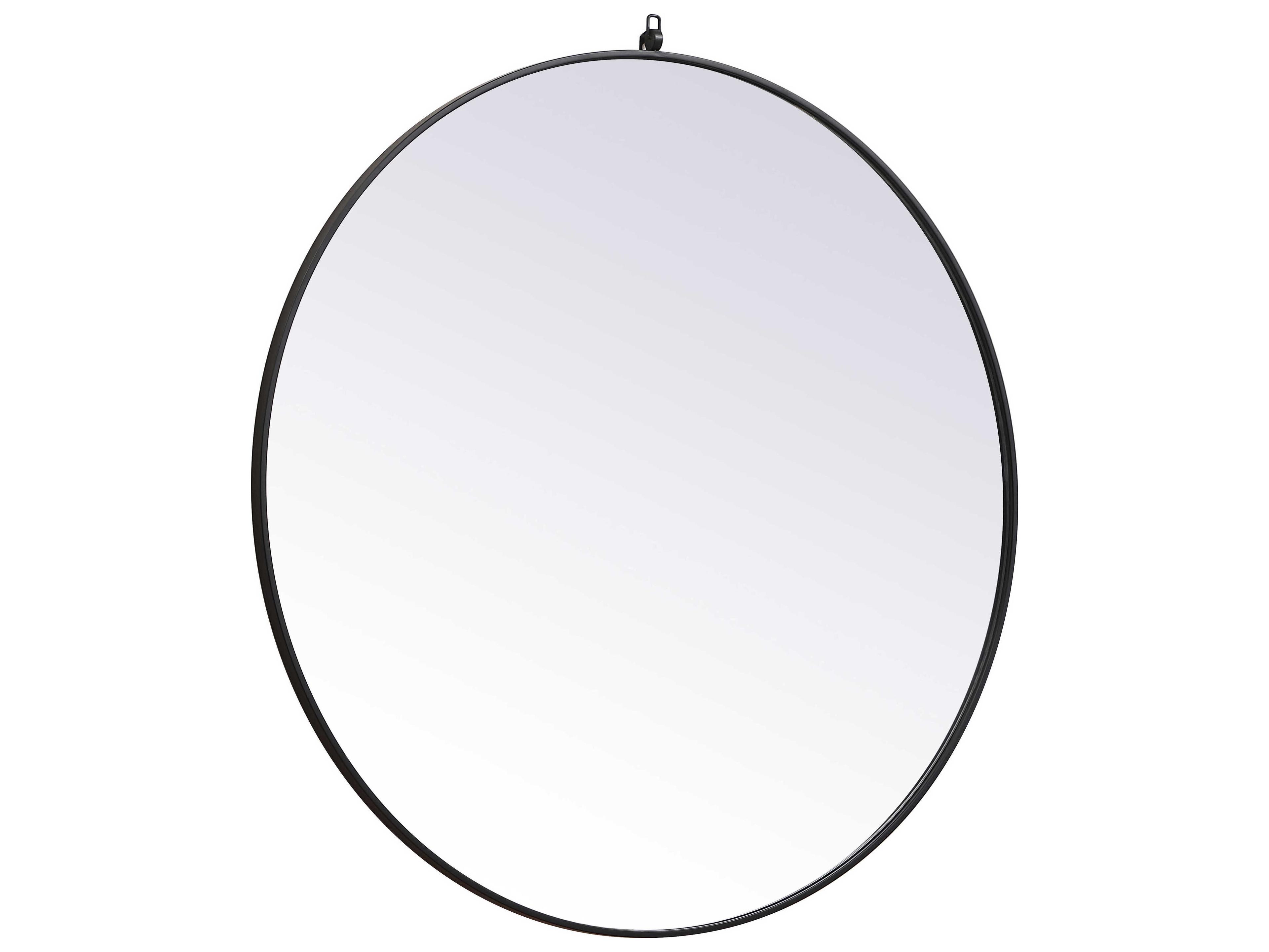 Elegant Lighting Eternity Black Round Wall Mirror