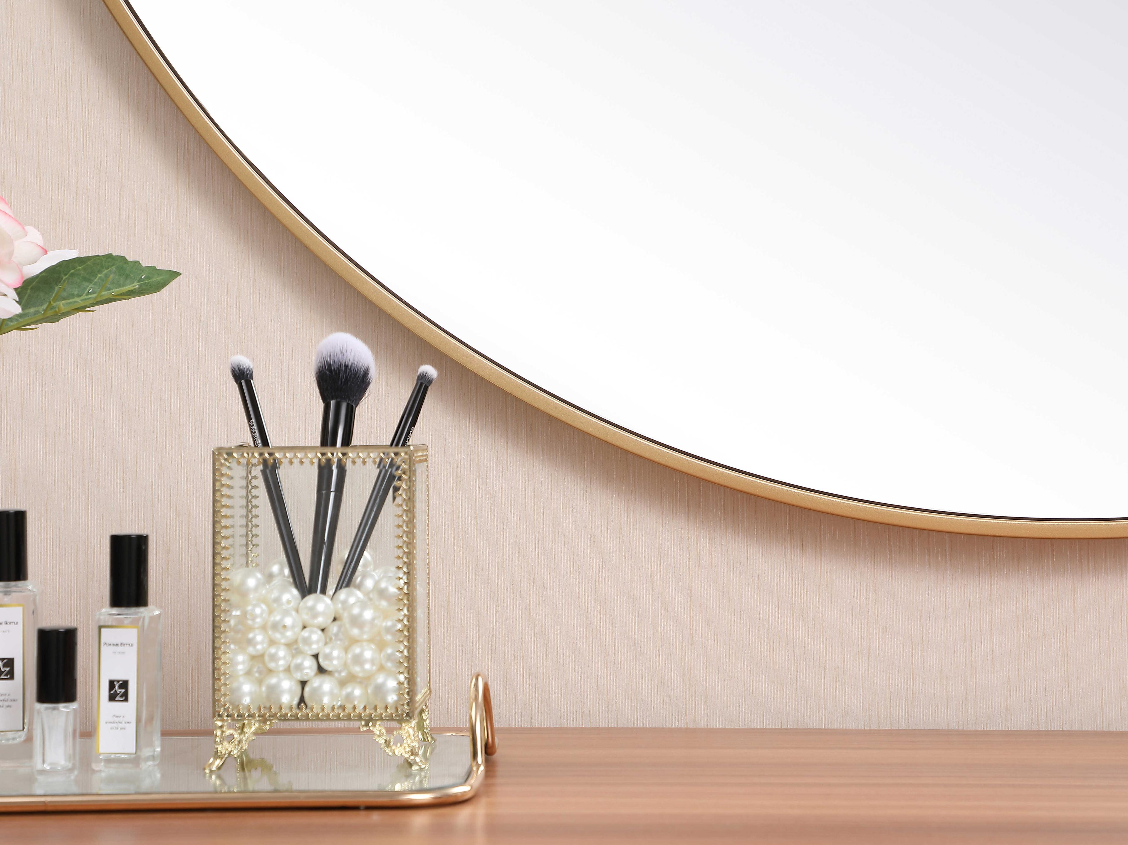 Elegant Lighting Eternity Brass Round Wall Mirror