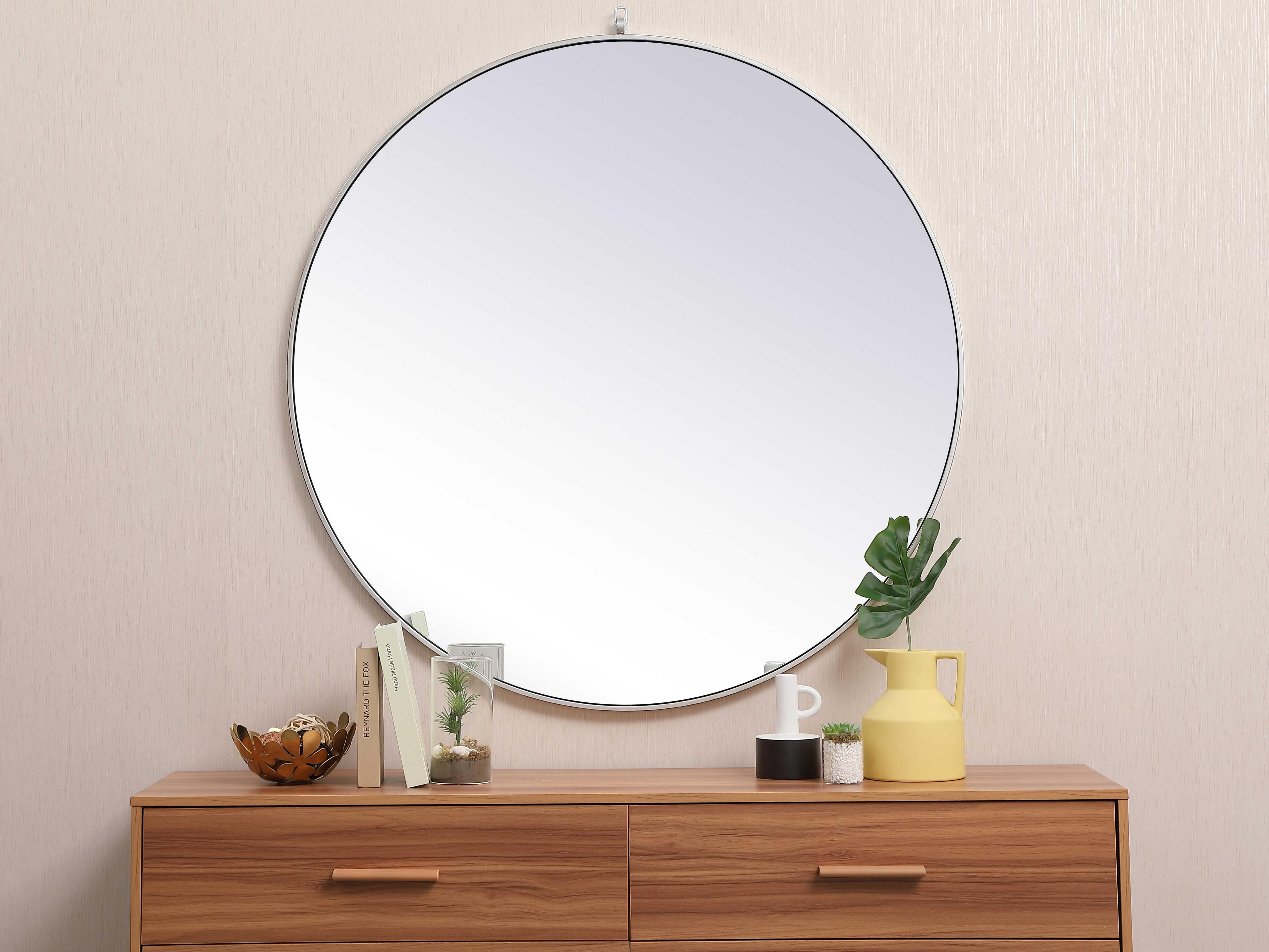 Elegant Lighting Eternity Silver Round Wall Mirror