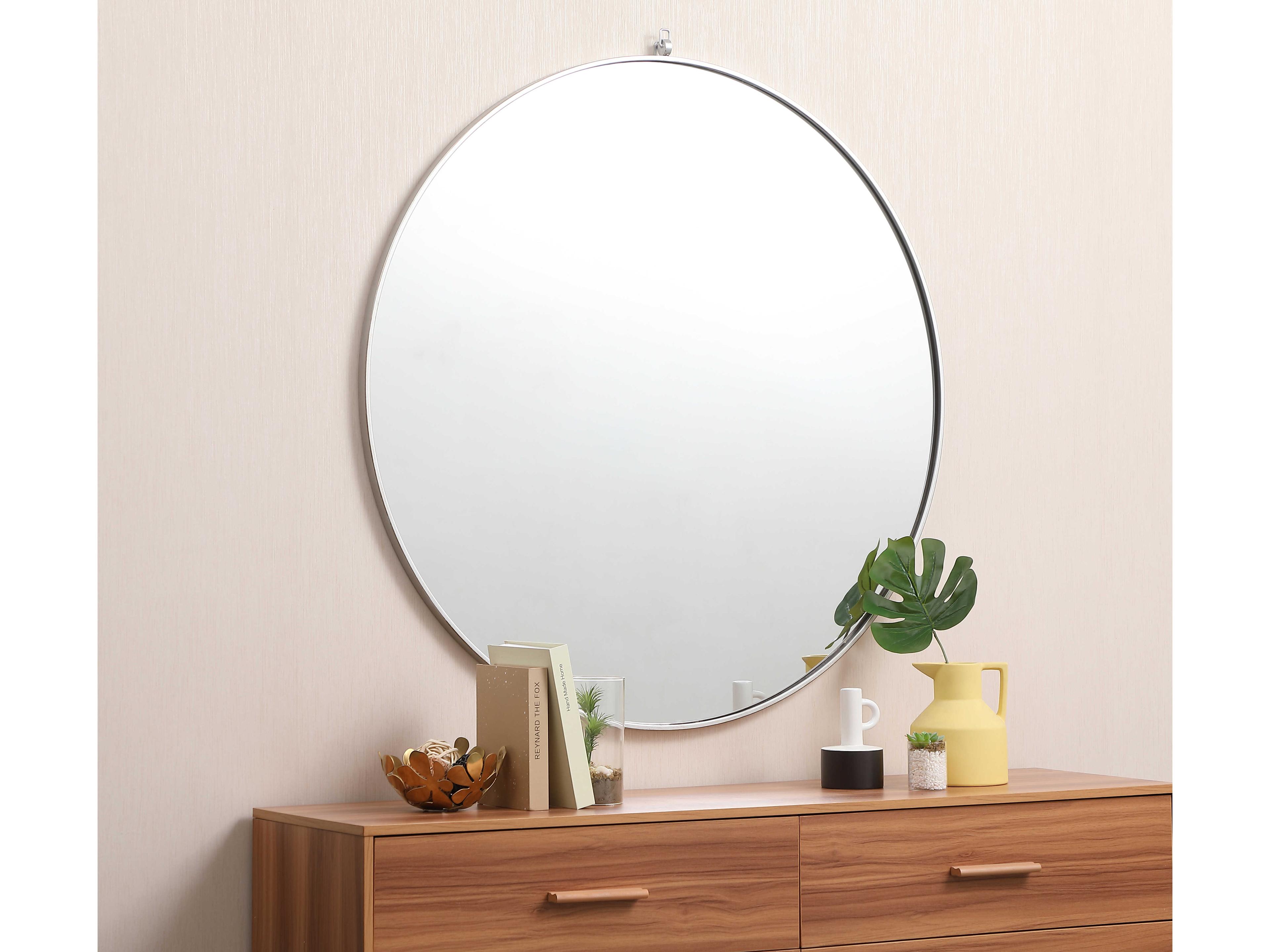 Elegant Lighting Eternity Silver Round Wall Mirror