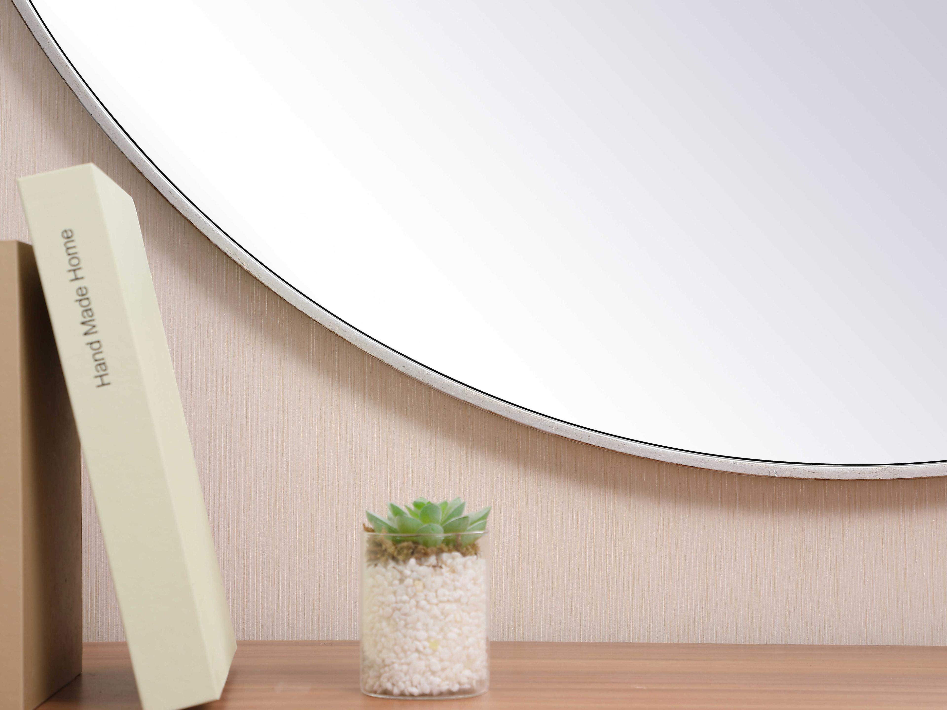 Elegant Lighting Eternity Silver Round Wall Mirror