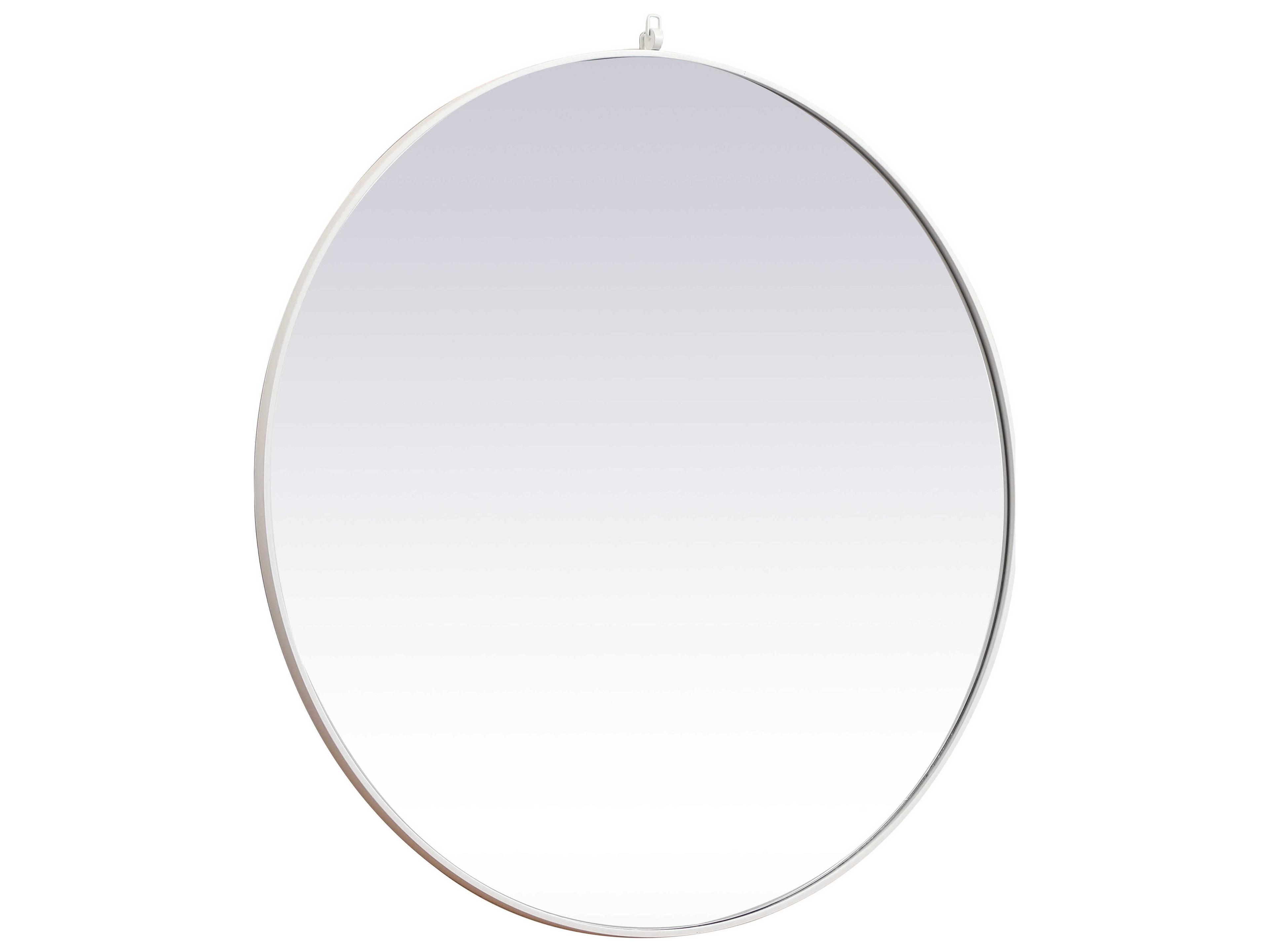 Elegant Lighting Eternity White Round Wall Mirror
