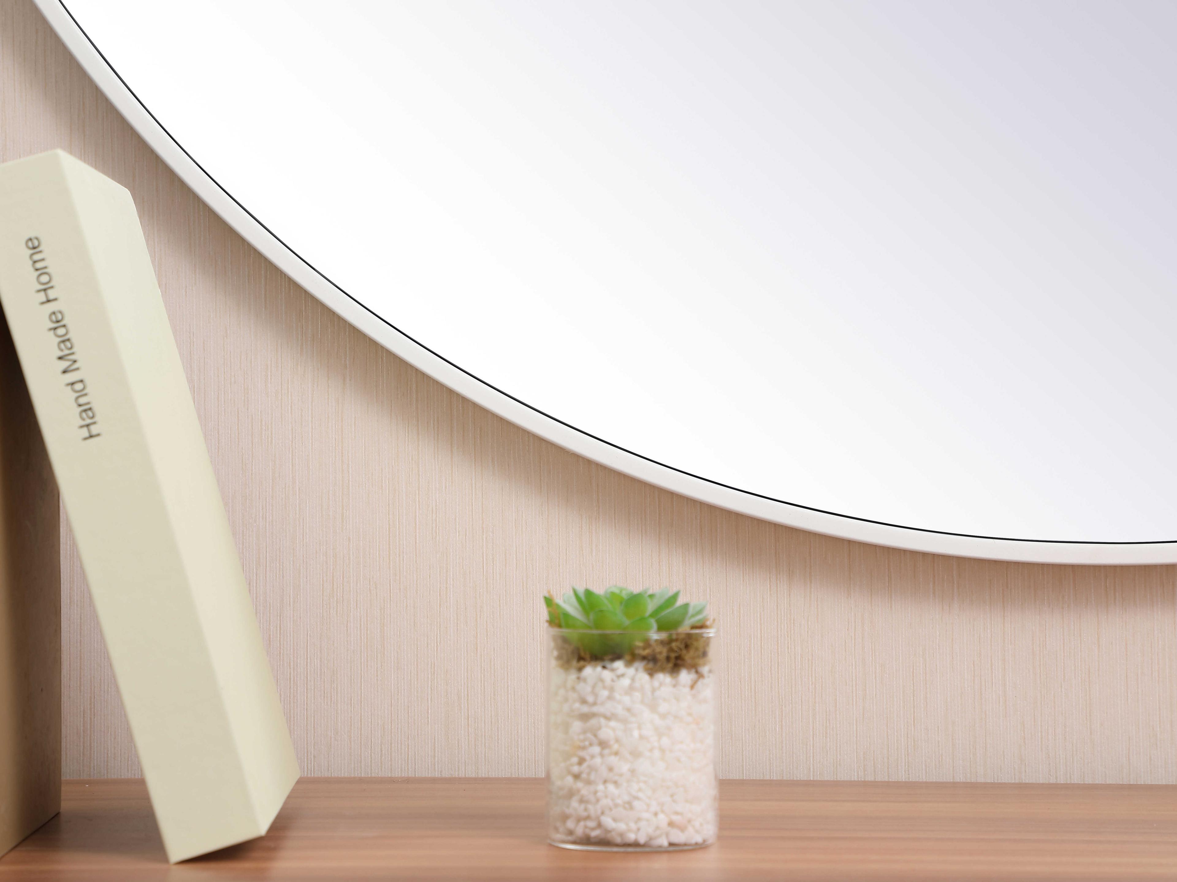 Elegant Lighting Eternity White Round Wall Mirror