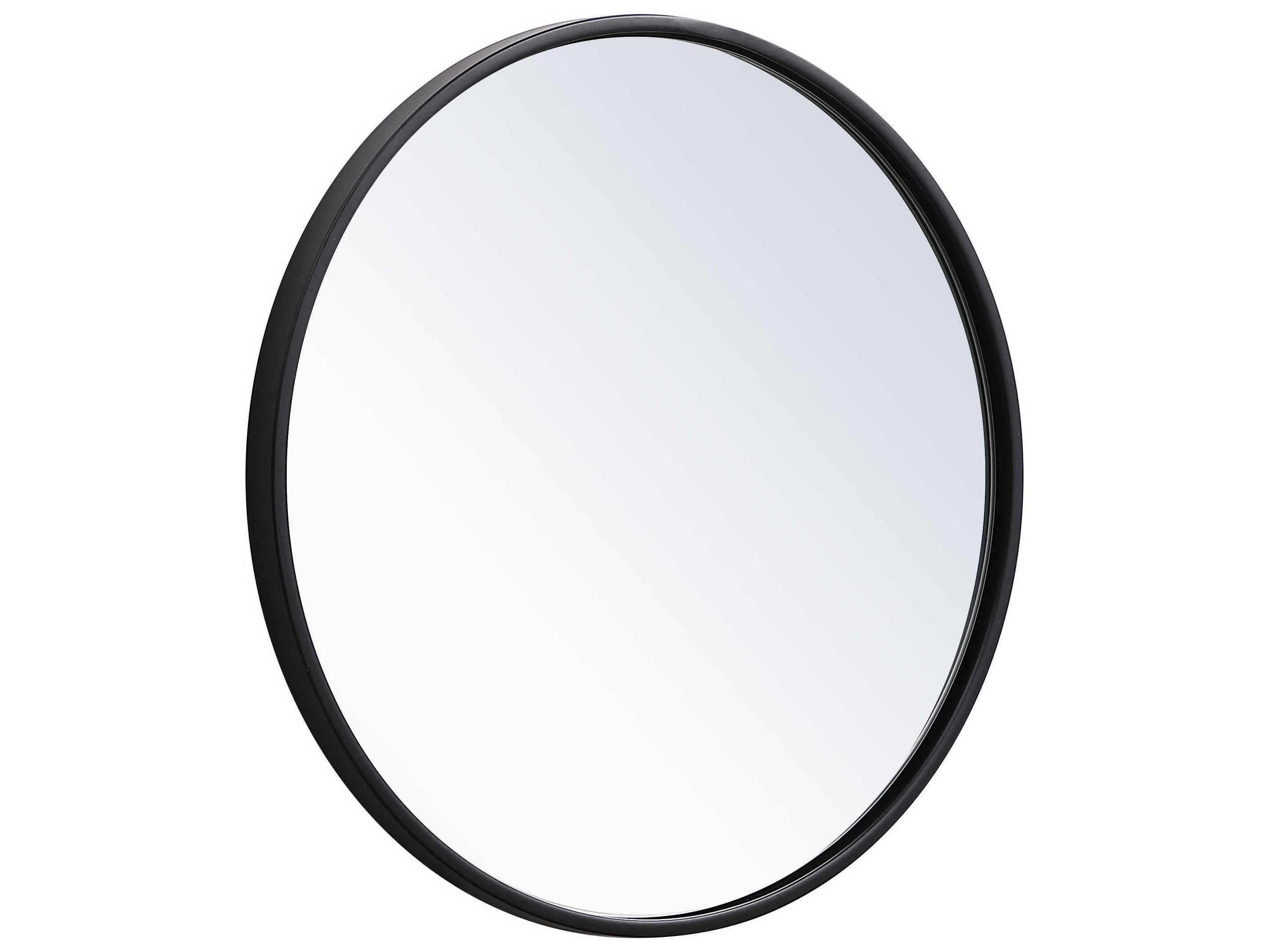 Elegant Lighting Eternity Black Round Wall Mirror