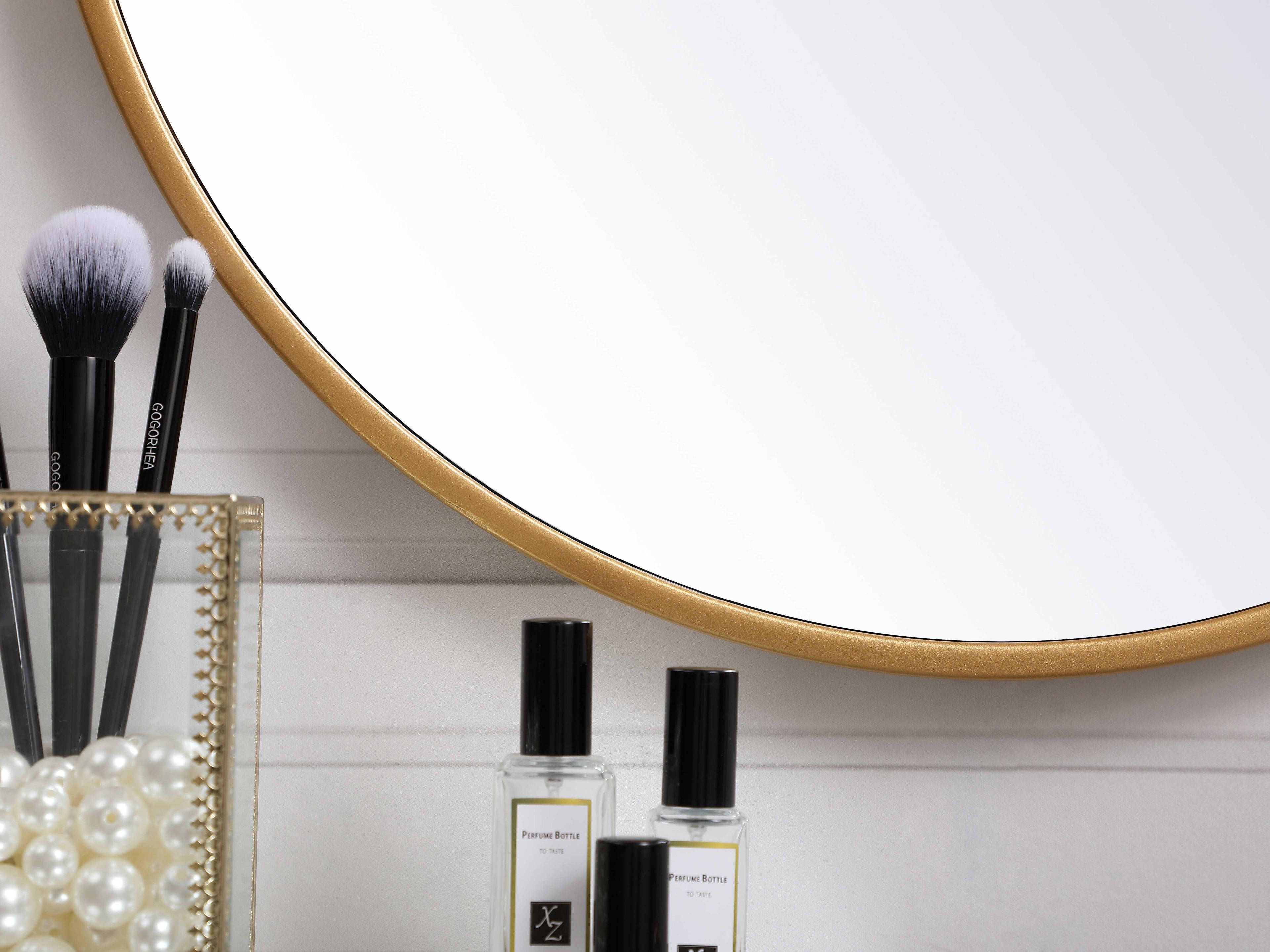 Elegant Lighting Eternity Brass Round Wall Mirror