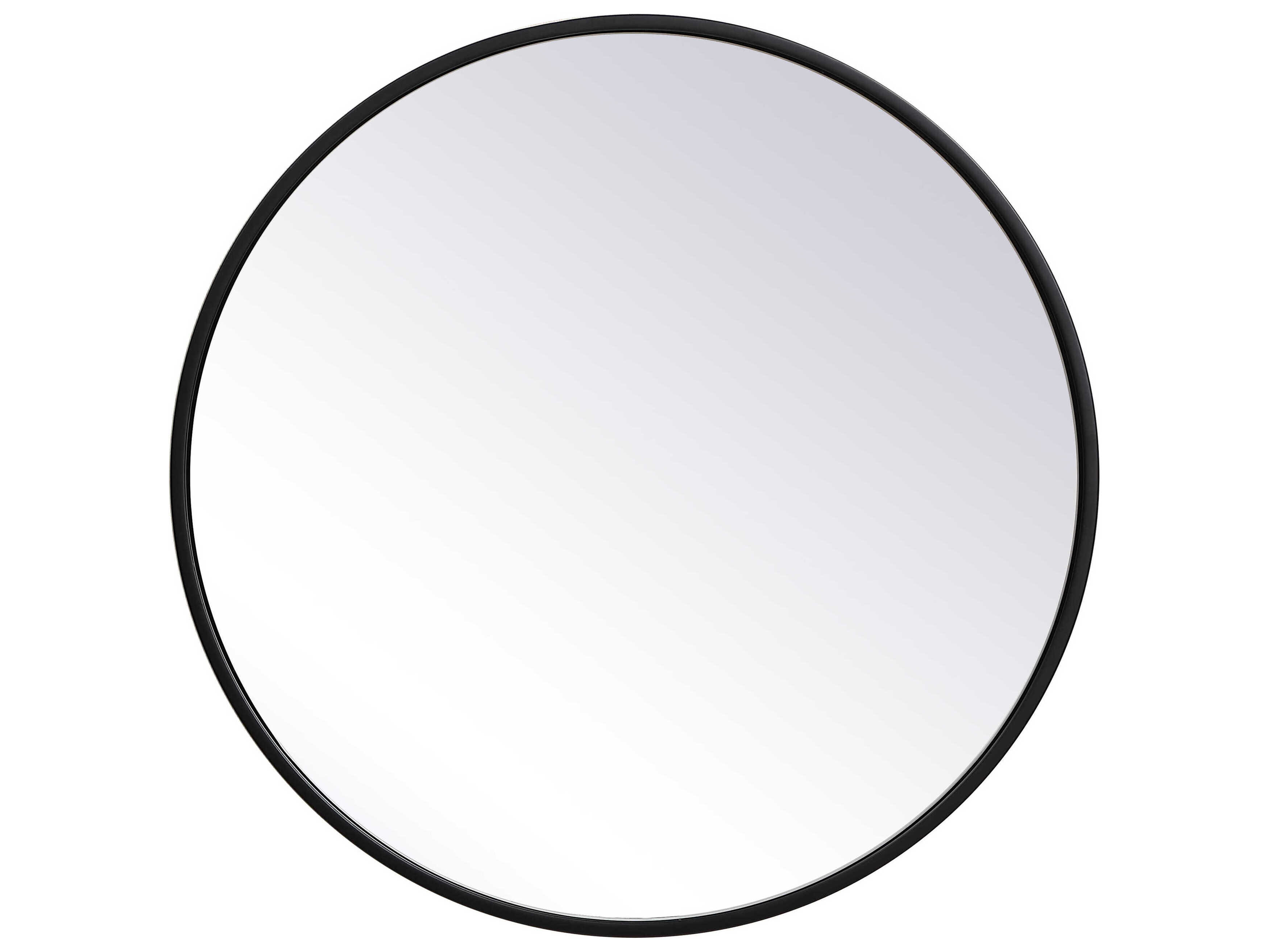 Elegant Lighting Eternity Black Round Wall Mirror