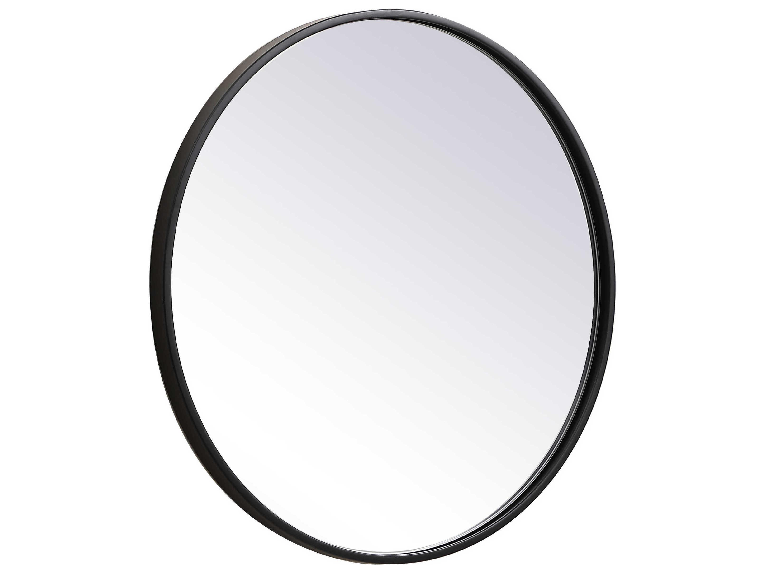 Elegant Lighting Eternity Black Round Wall Mirror
