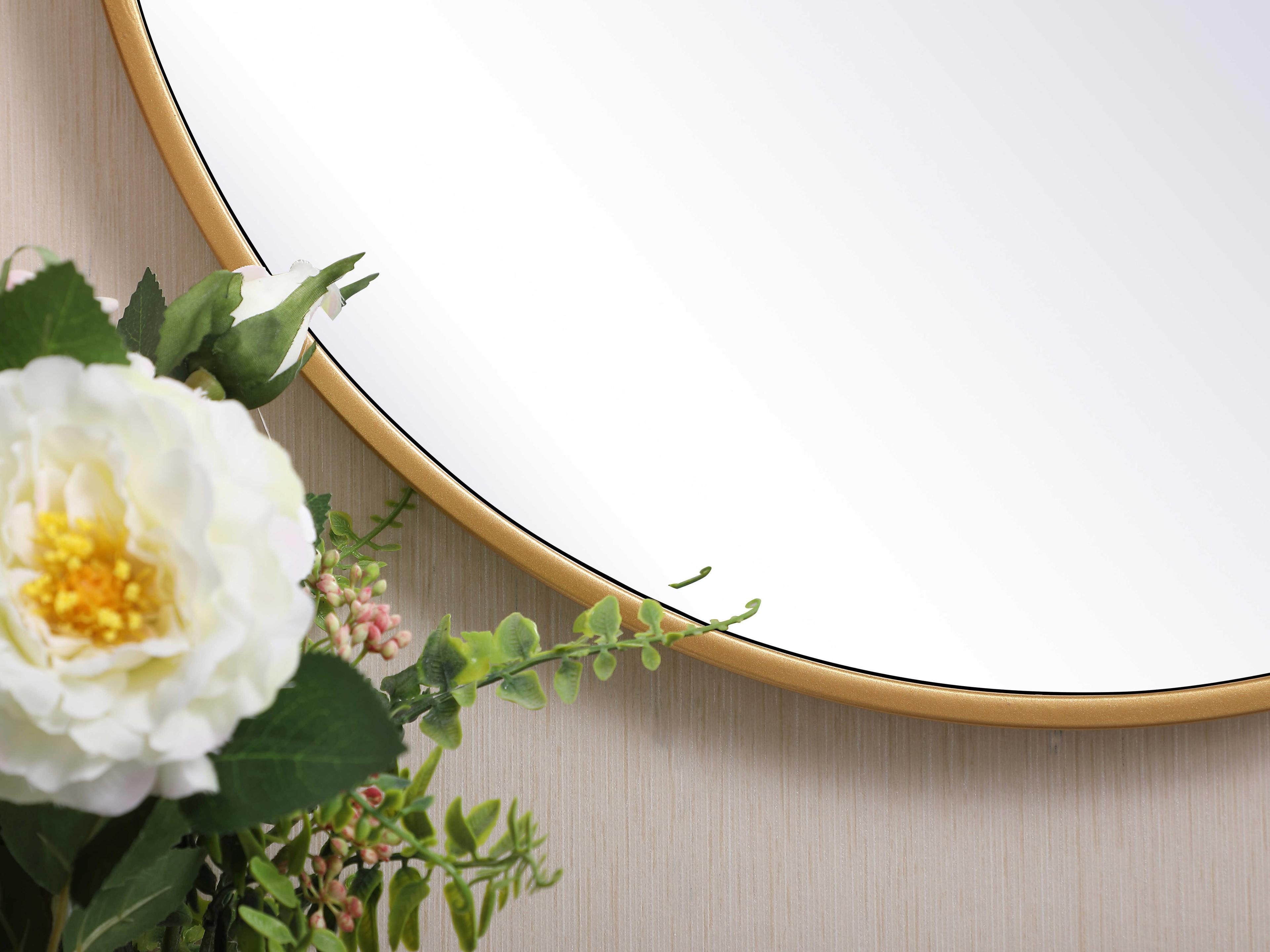 Elegant Lighting Eternity Brass Round Wall Mirror