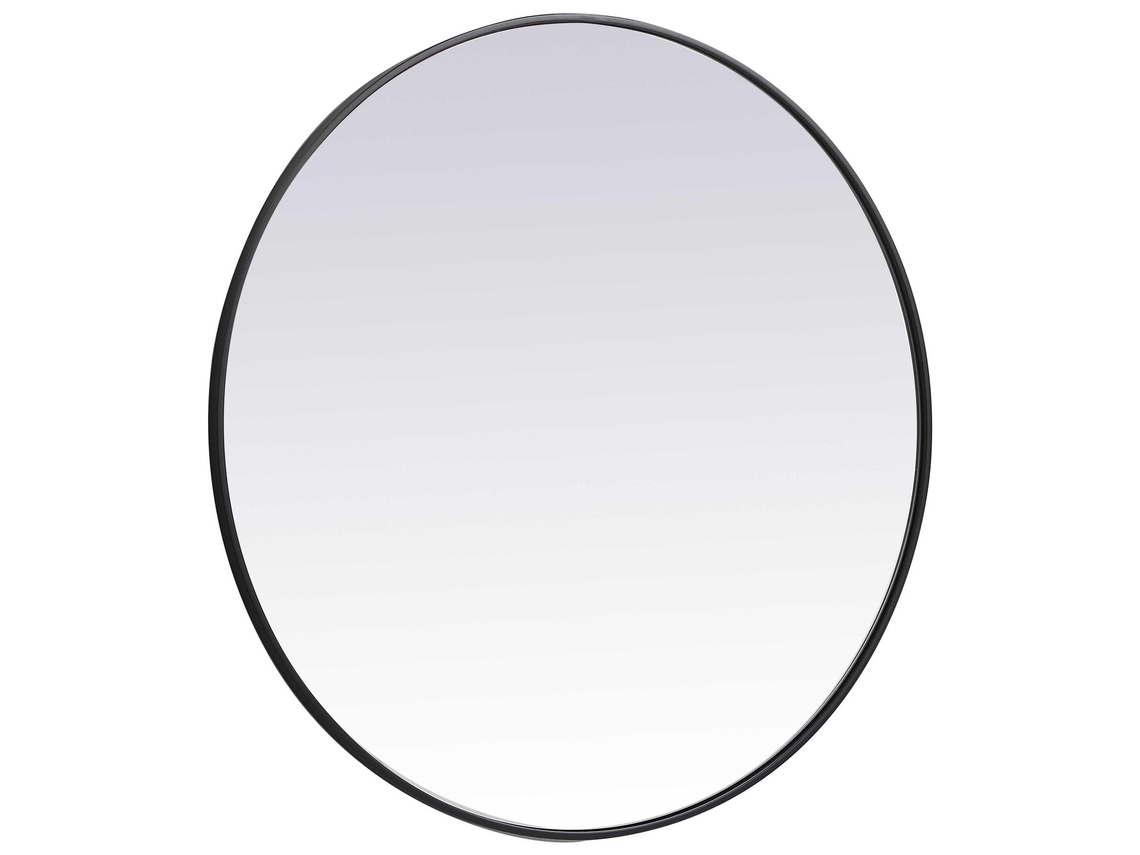 Elegant Lighting Eternity Black Round Wall Mirror