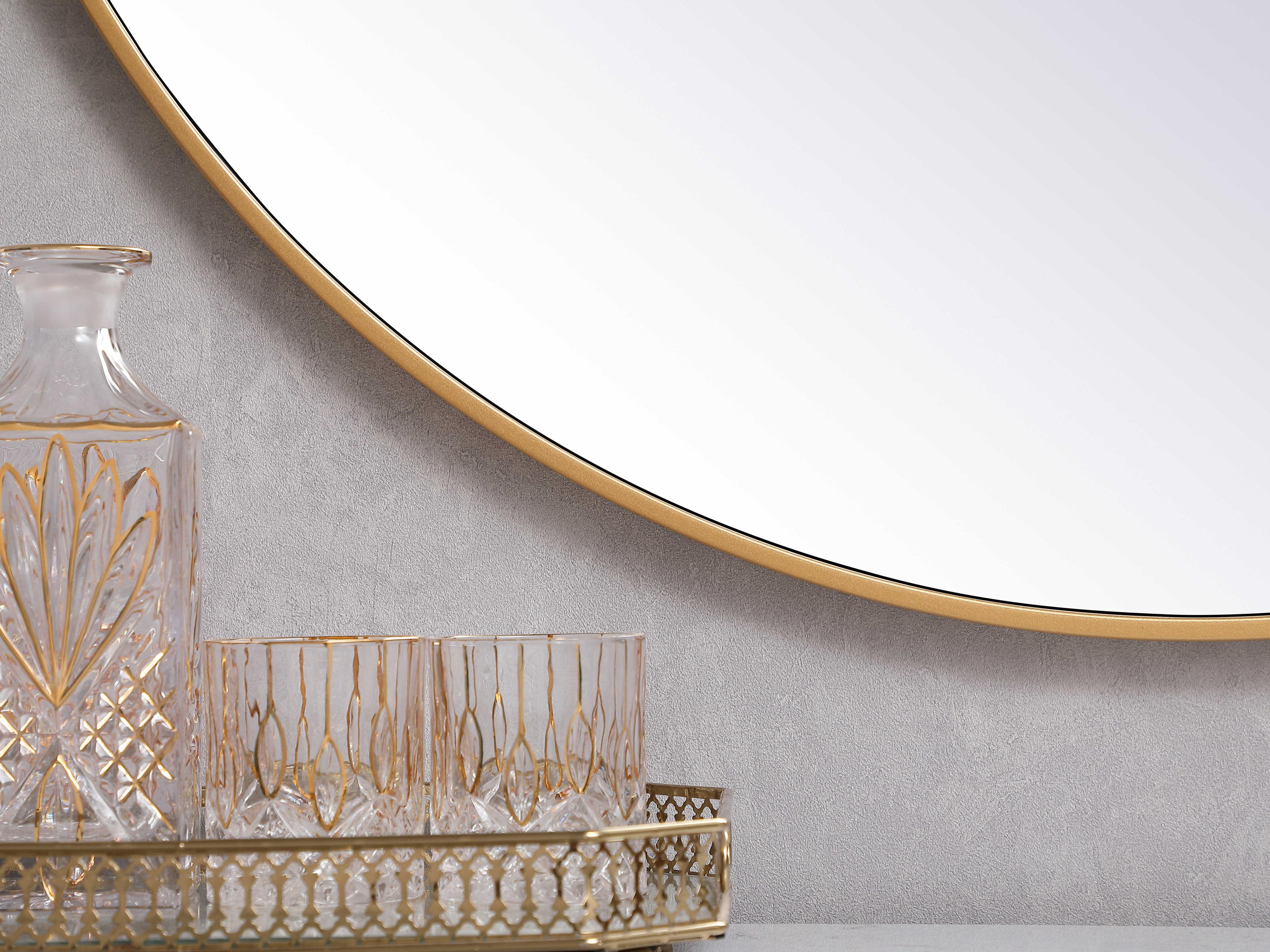 Elegant Lighting Eternity Brass Round Wall Mirror