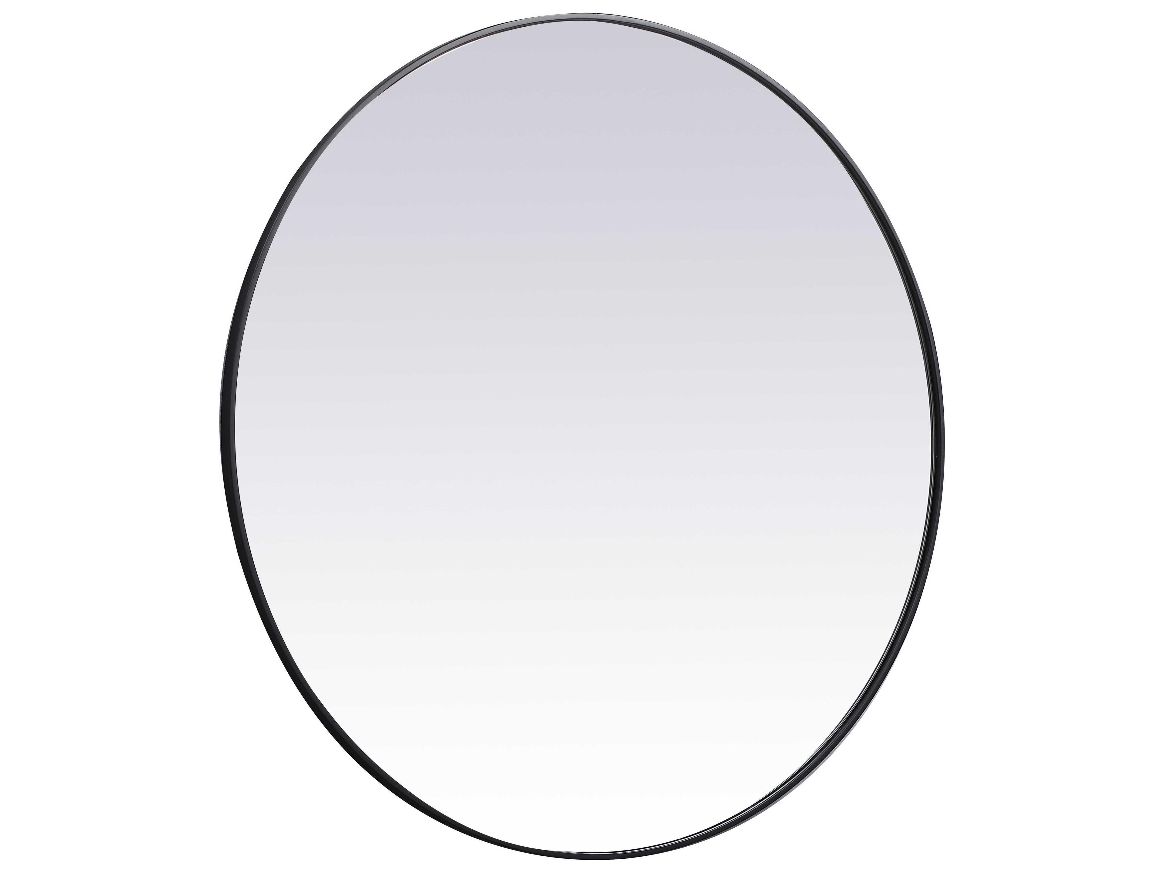 Elegant Lighting Eternity Black Round Wall Mirror