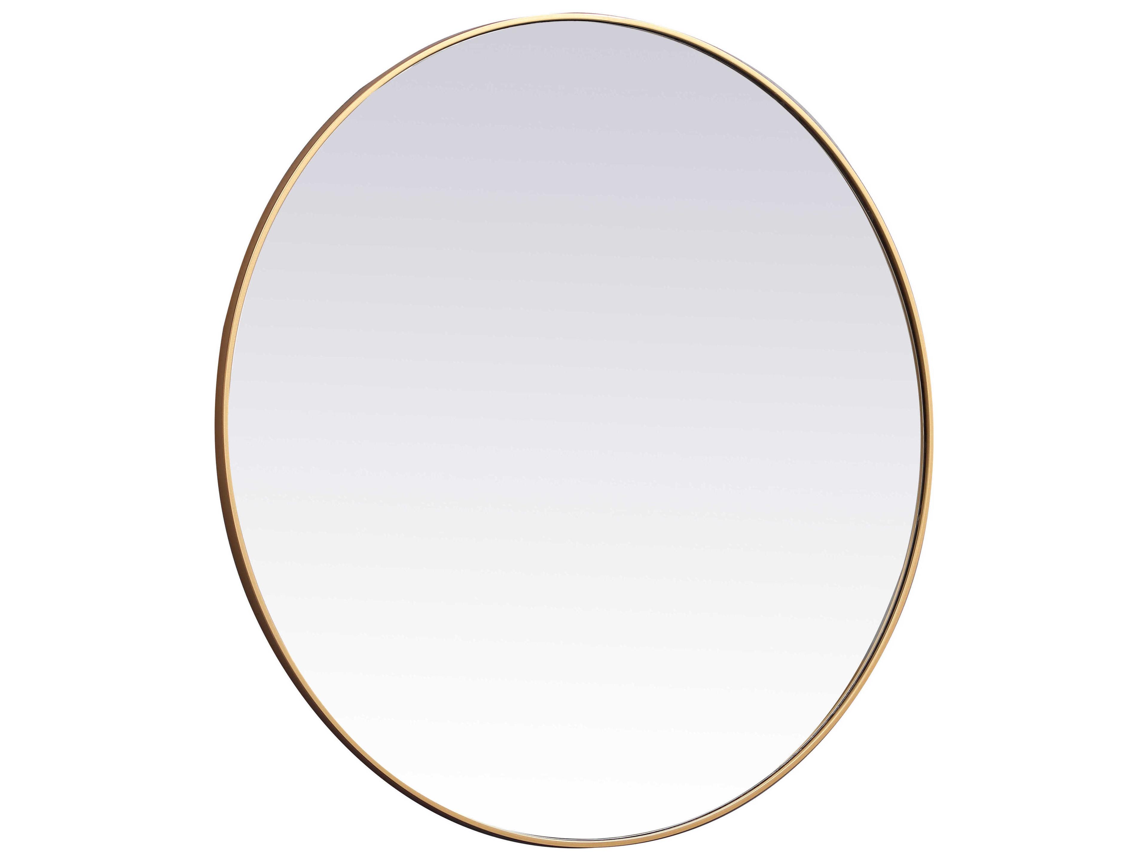 Elegant Lighting Eternity Brass Round Wall Mirror