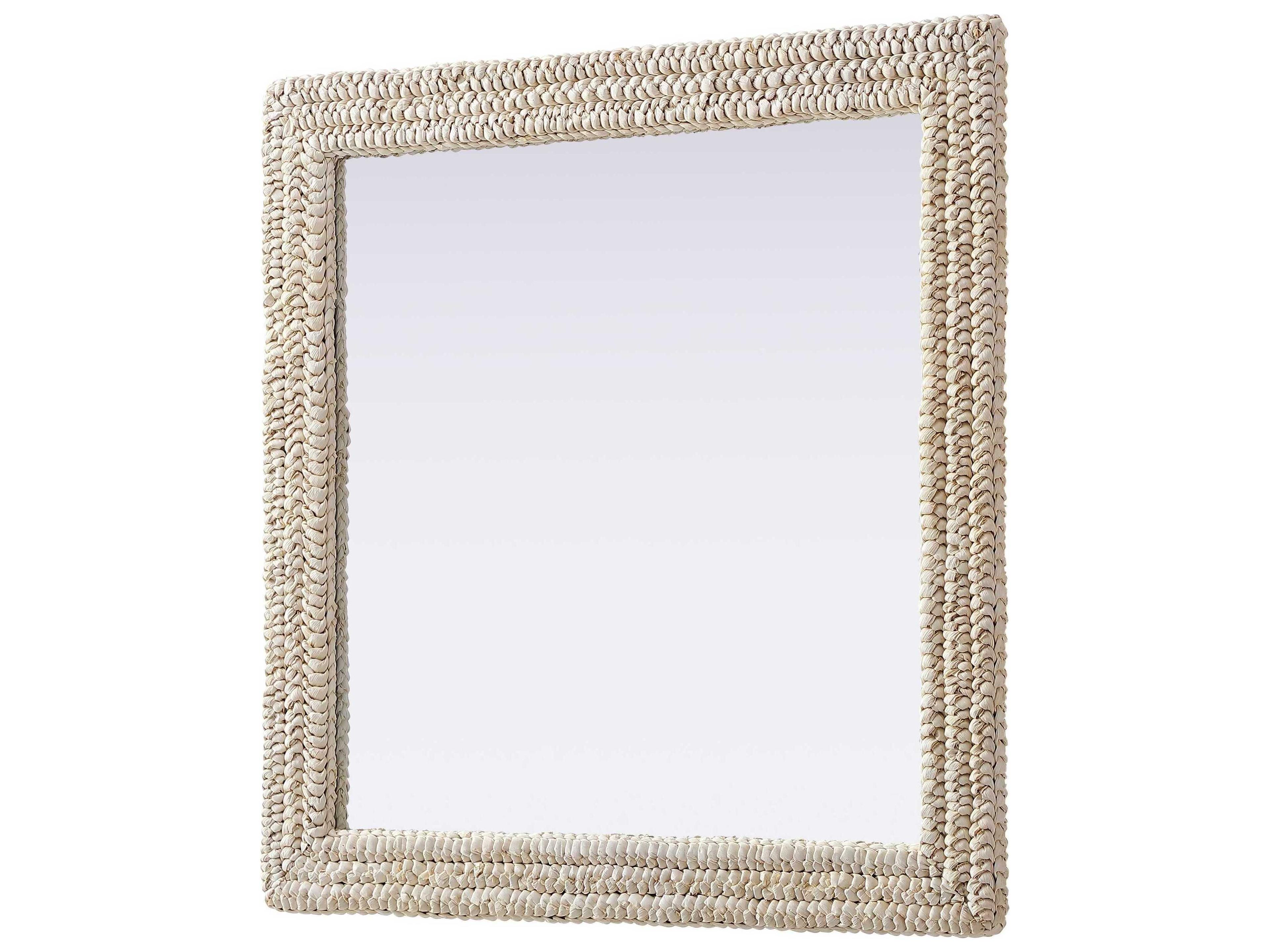 Elegant Lighting Marlowe Linen White Square Wall Mirror