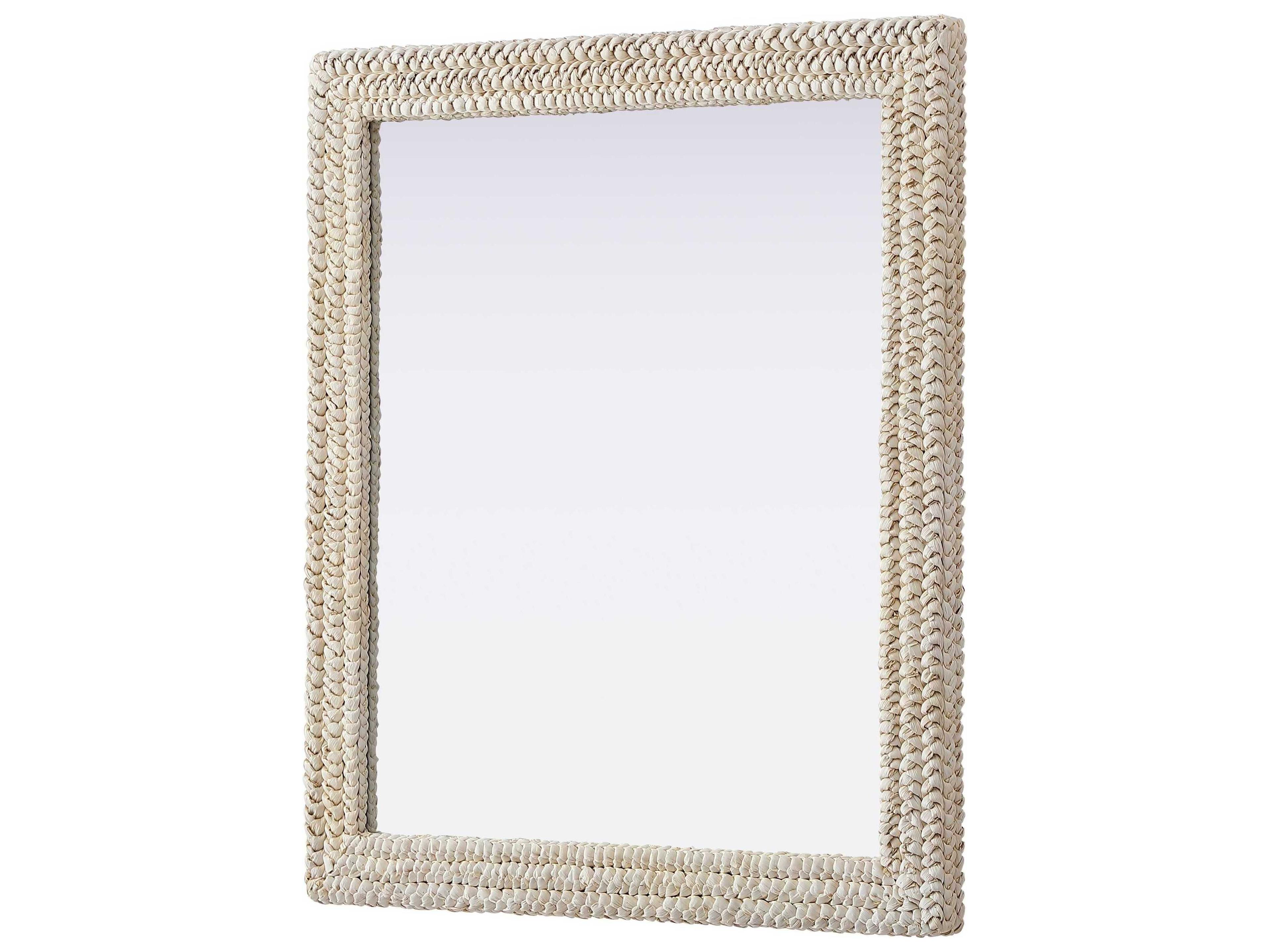 Elegant Lighting Marlowe Linen White Rectangular Wall Mirror