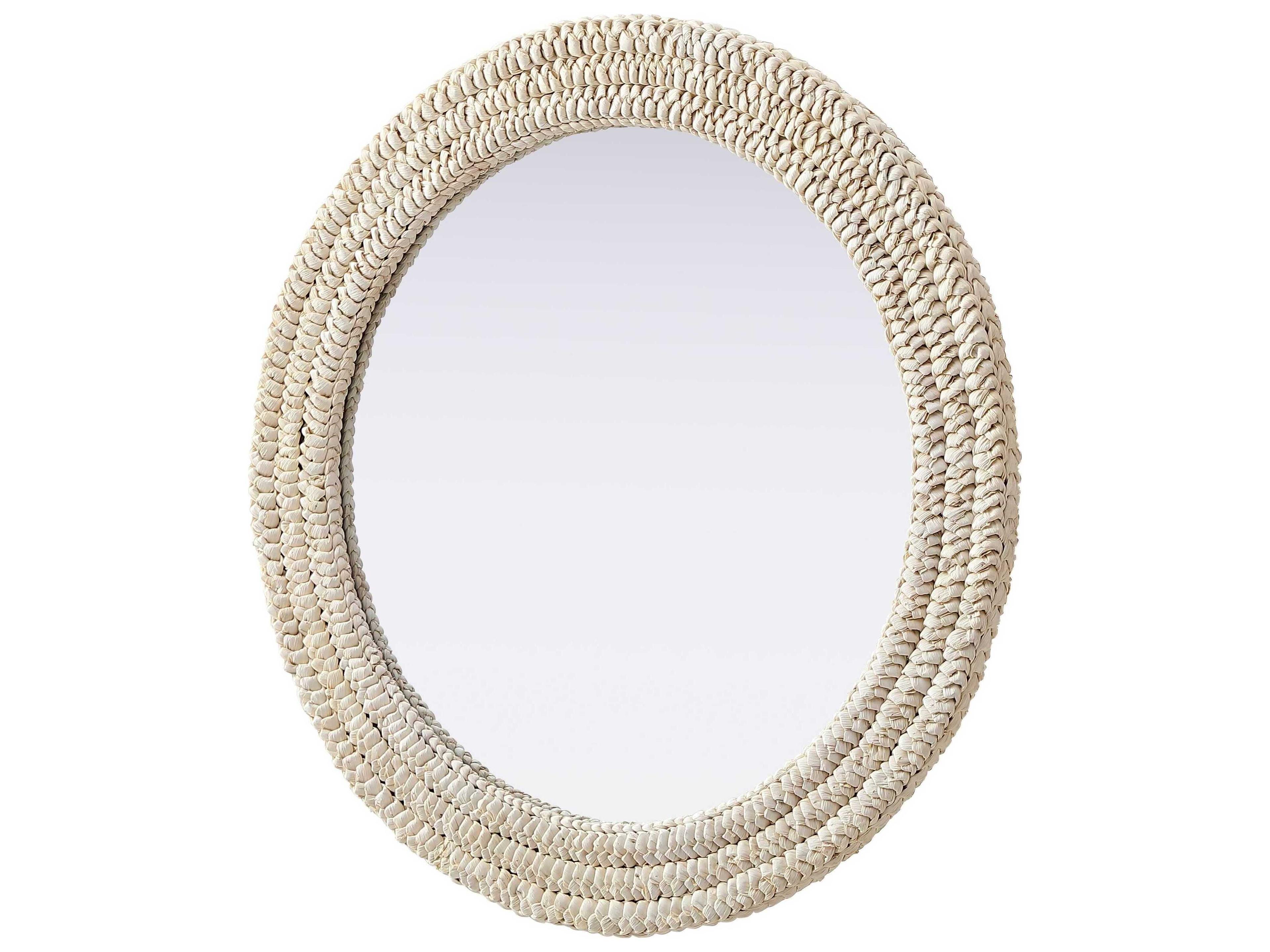 Elegant Lighting Marlowe Linen White Round Wall Mirror