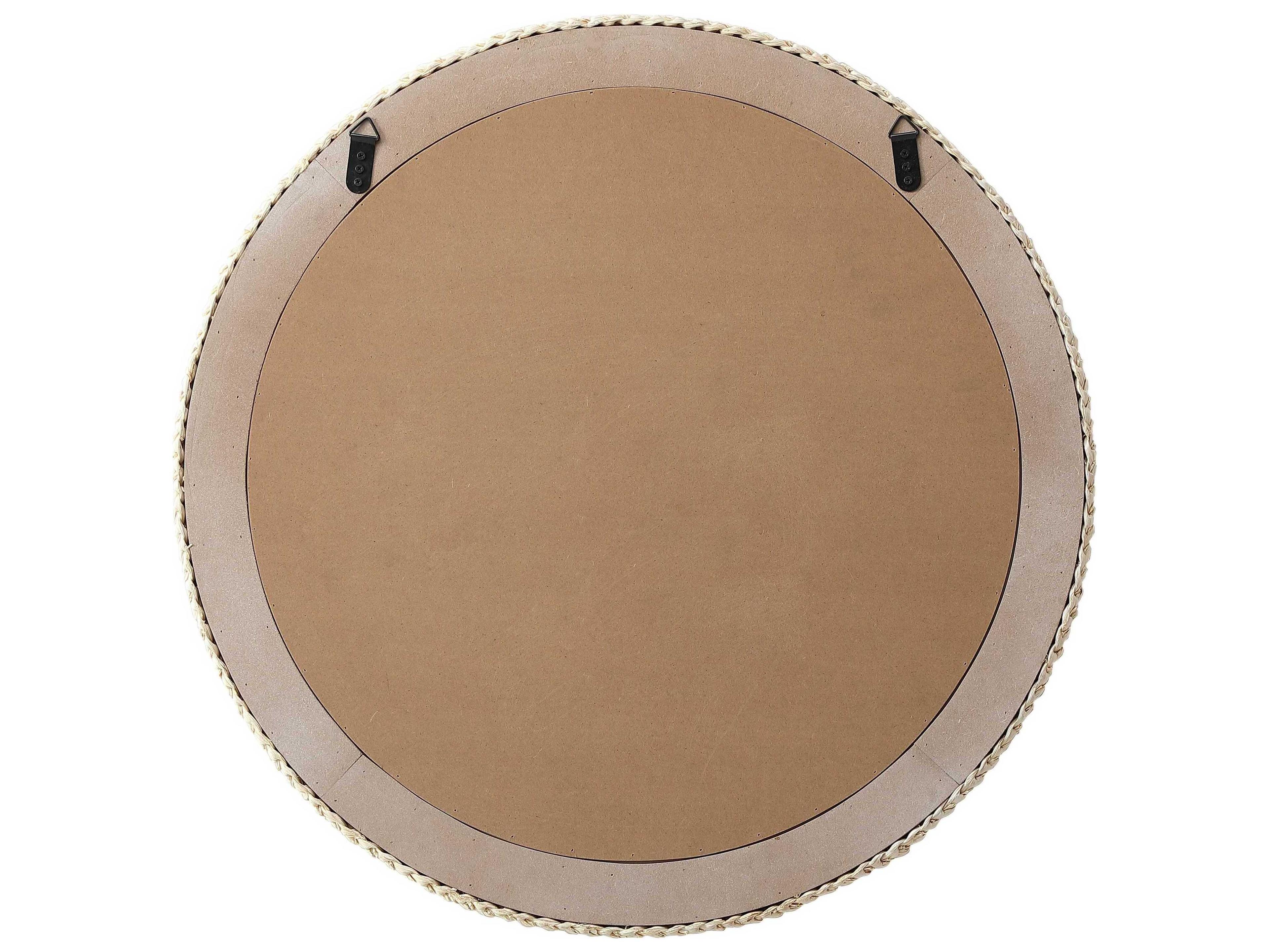 Elegant Lighting Marlowe Linen White Round Wall Mirror