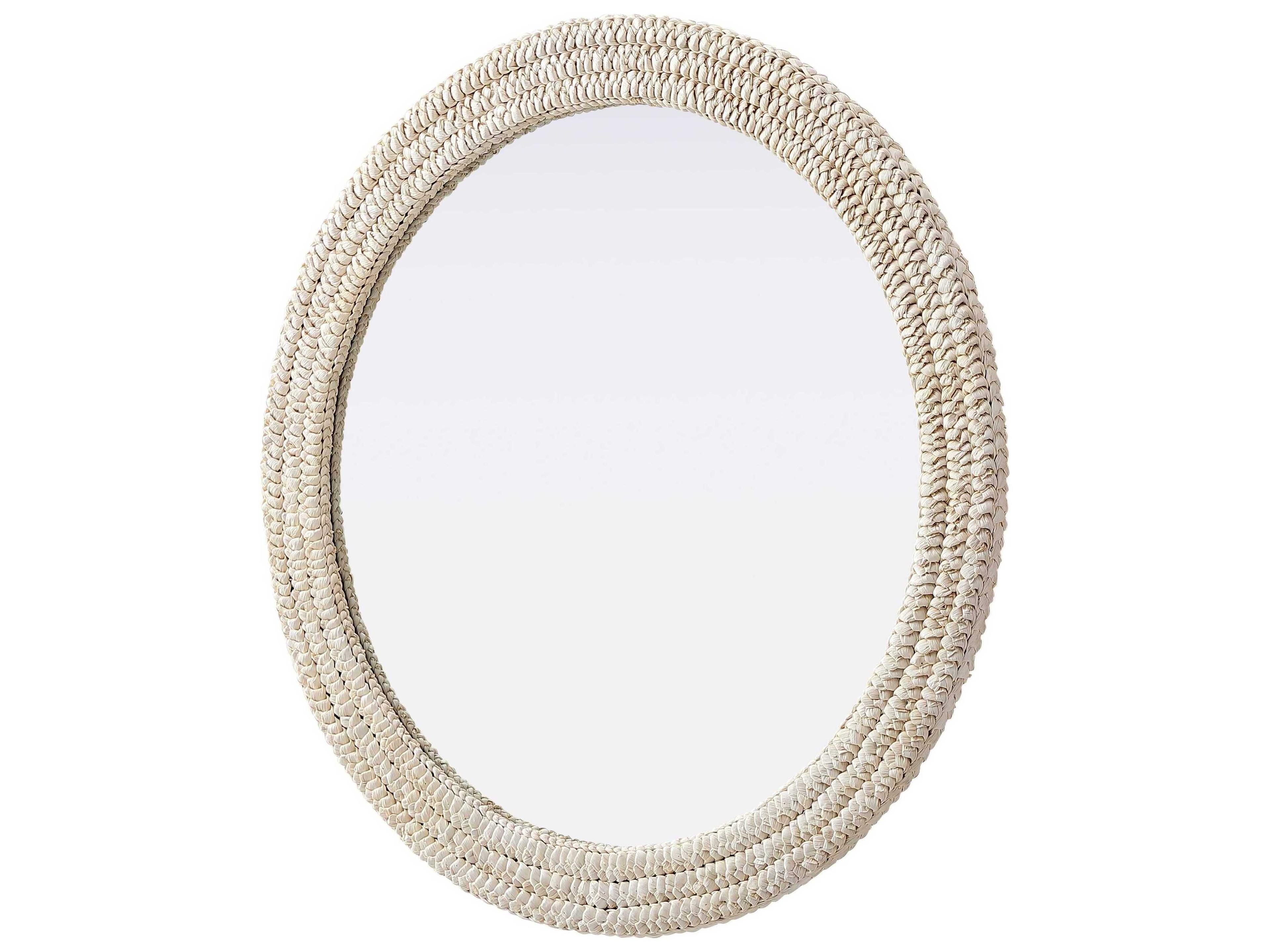 Elegant Lighting Marlowe Linen White Round Wall Mirror