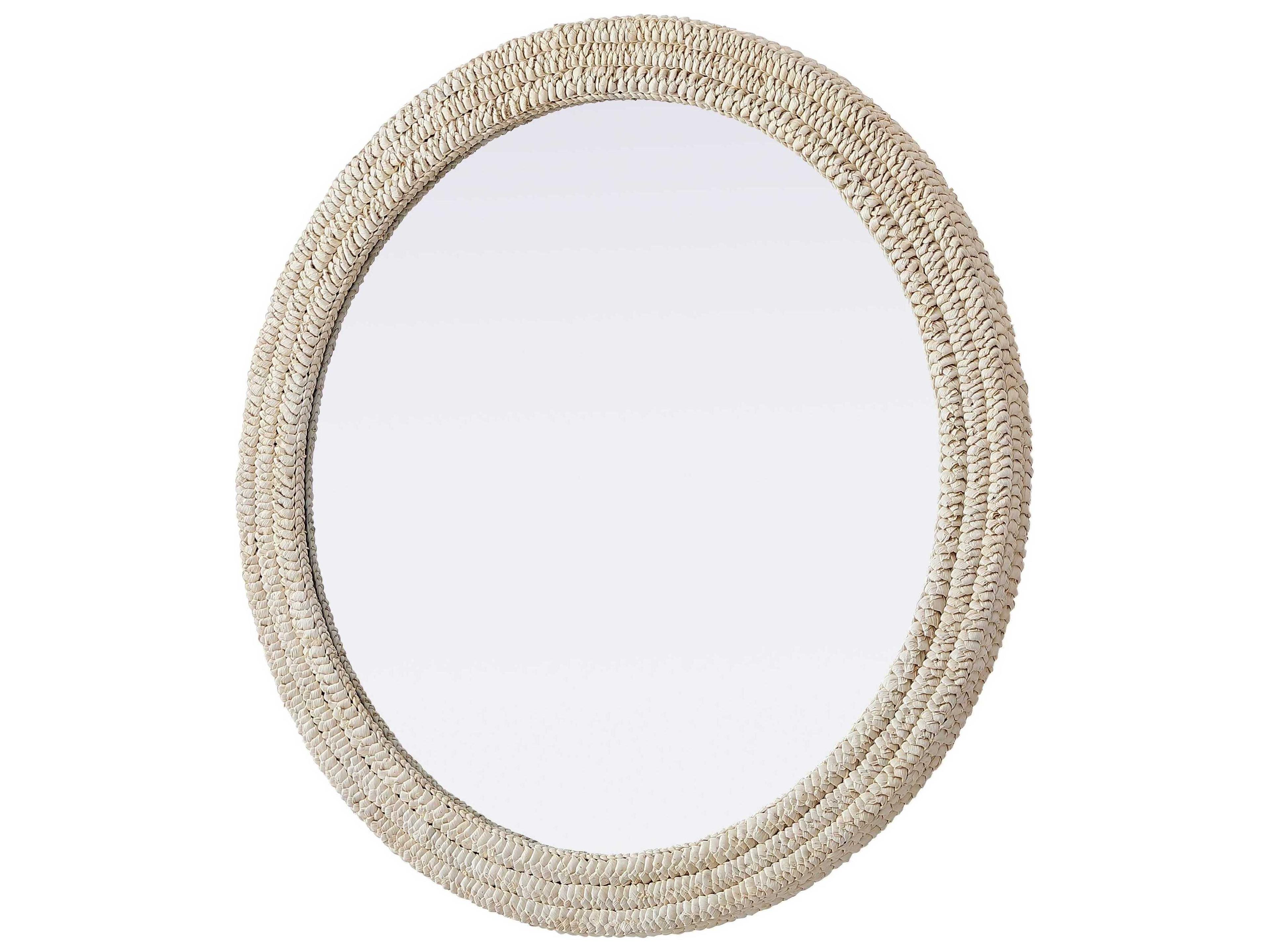 Elegant Lighting Marlowe Linen White Round Wall Mirror