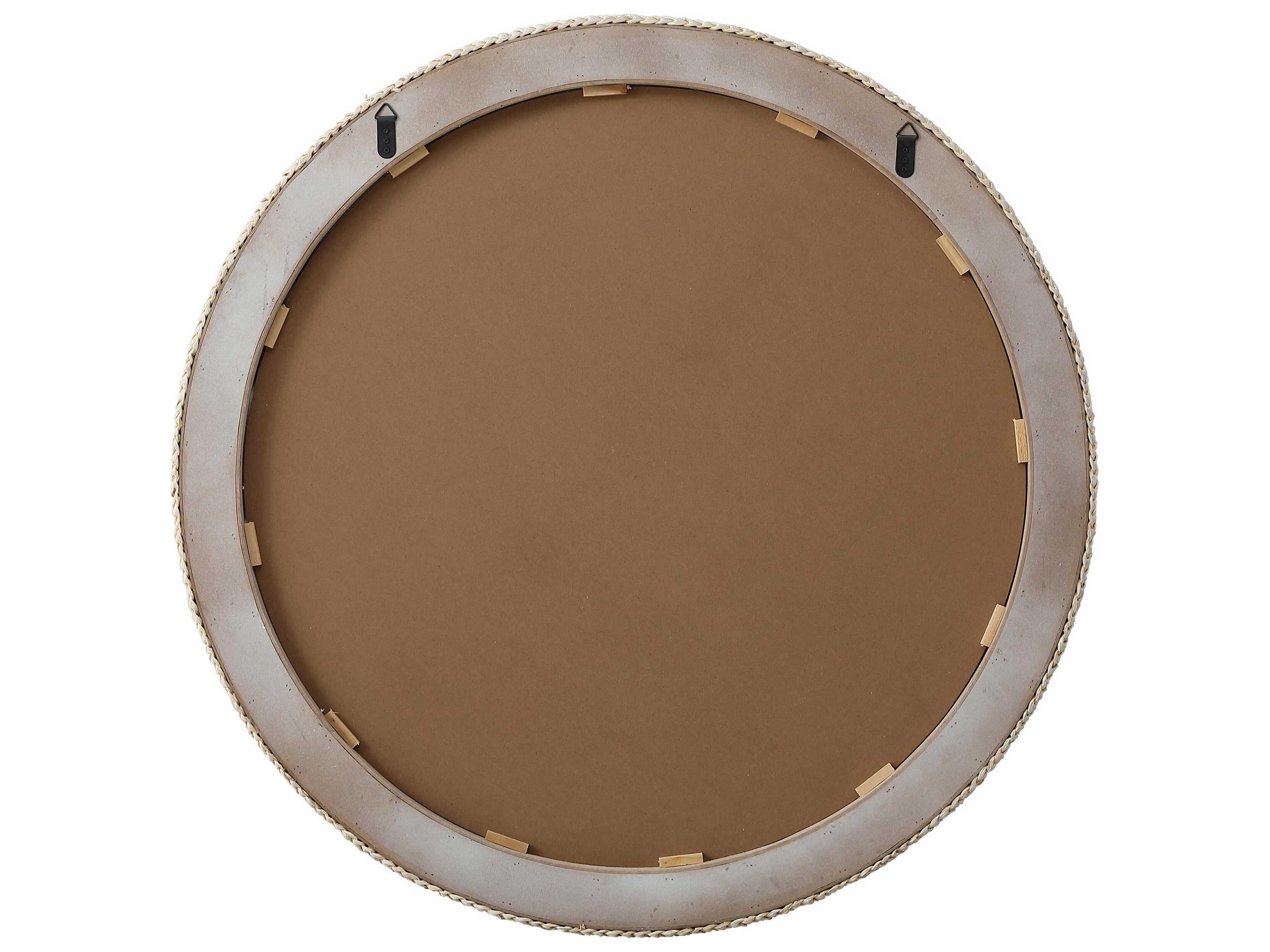 Elegant Lighting Marlowe Linen White Round Wall Mirror