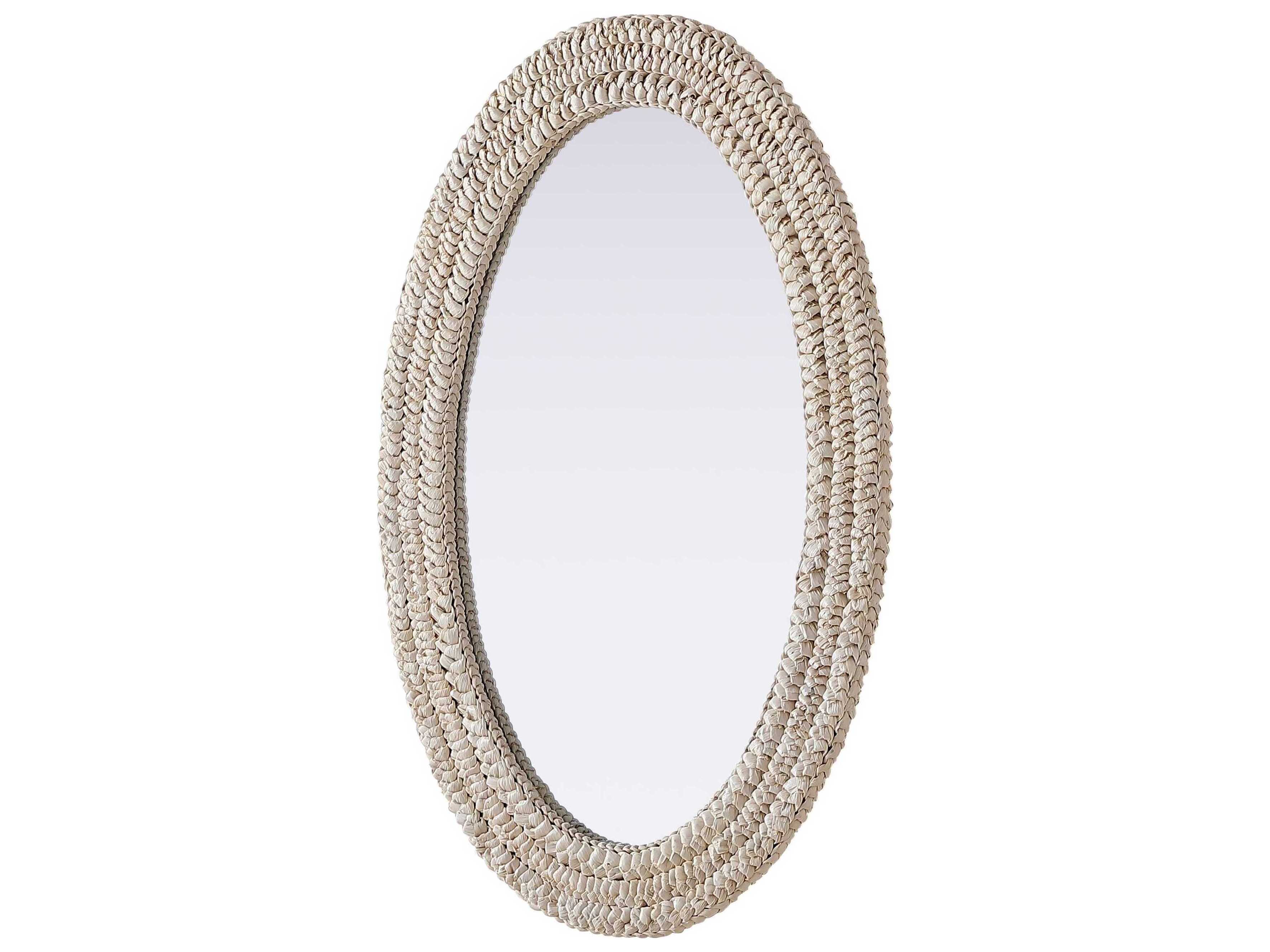 Elegant Lighting Marlowe Linen White Oval Wall Mirror