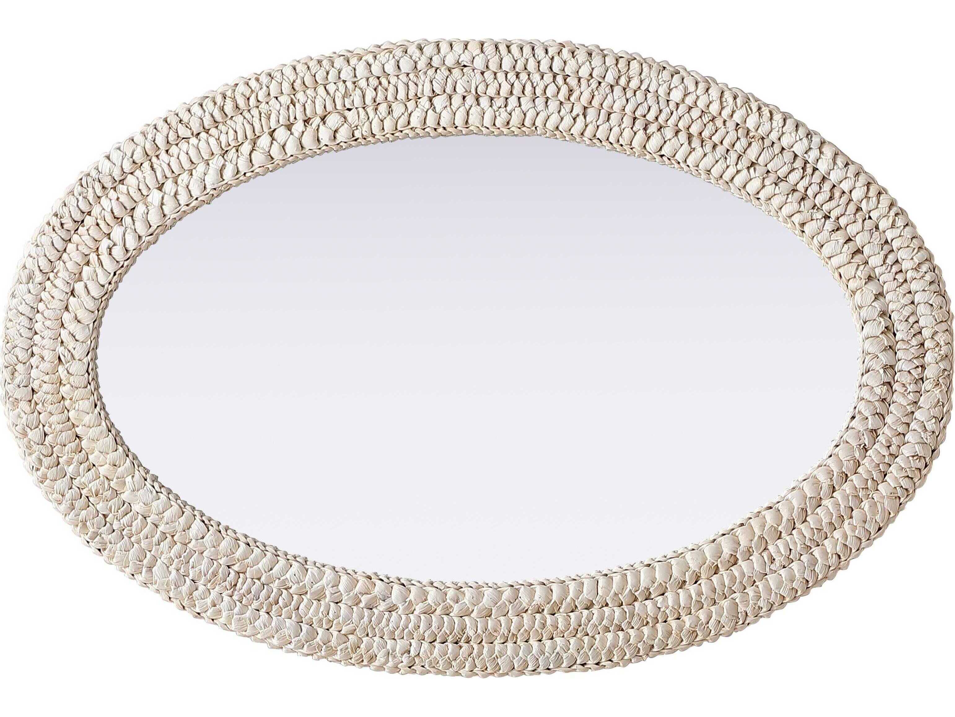 Elegant Lighting Marlowe Linen White Oval Wall Mirror