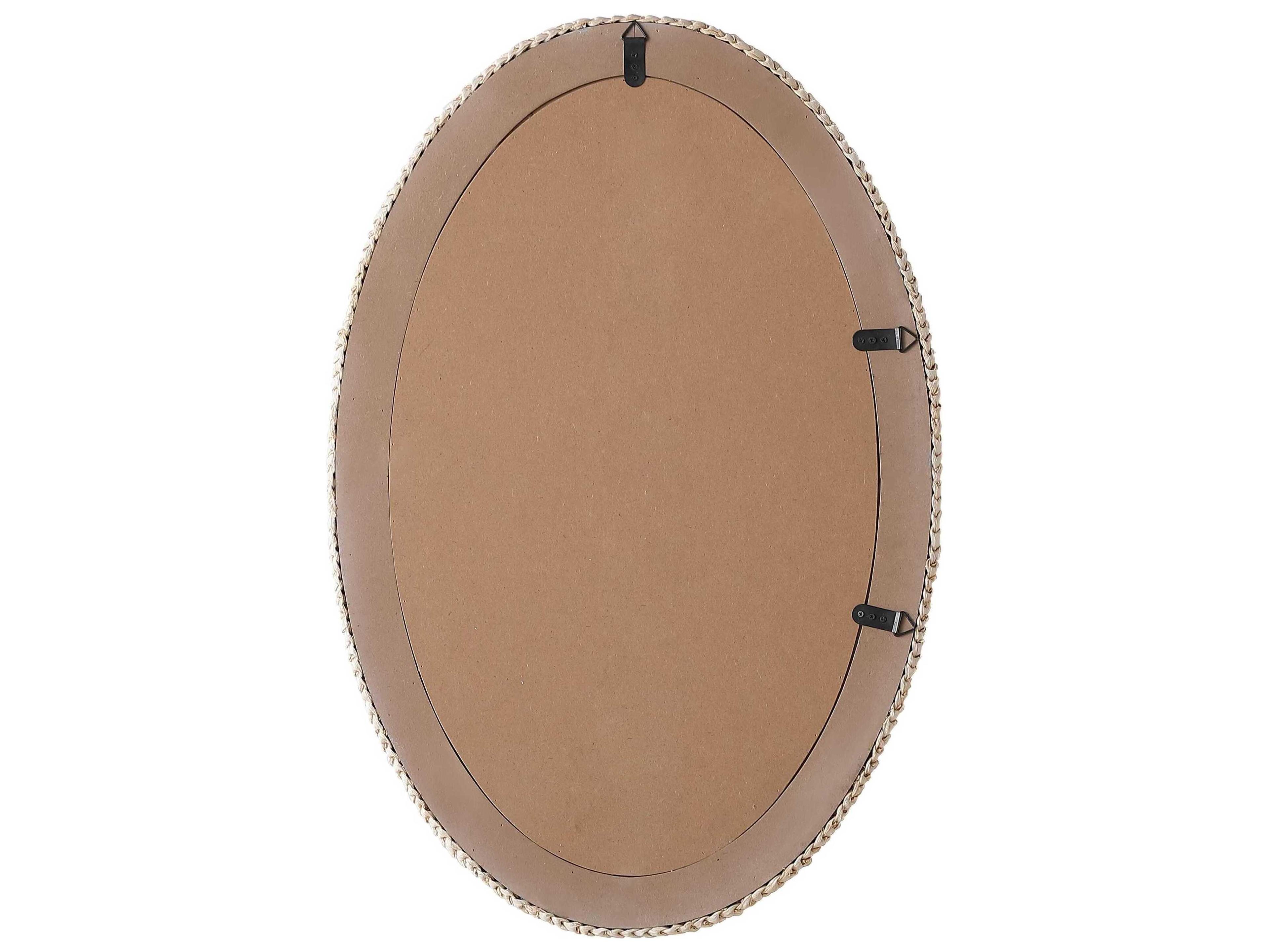 Elegant Lighting Marlowe Linen White Oval Wall Mirror