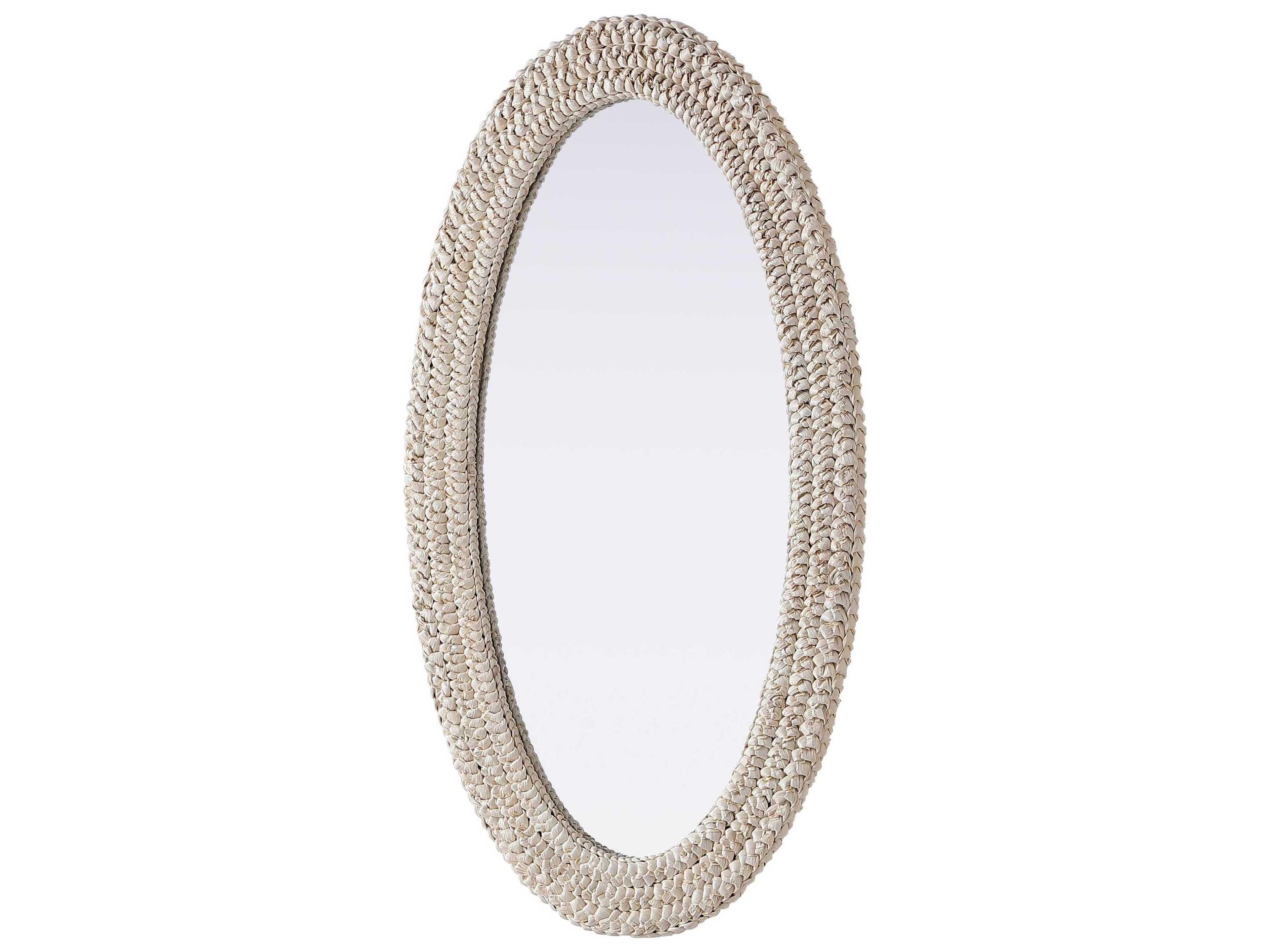 Elegant Lighting Marlowe Linen White Oval Wall Mirror