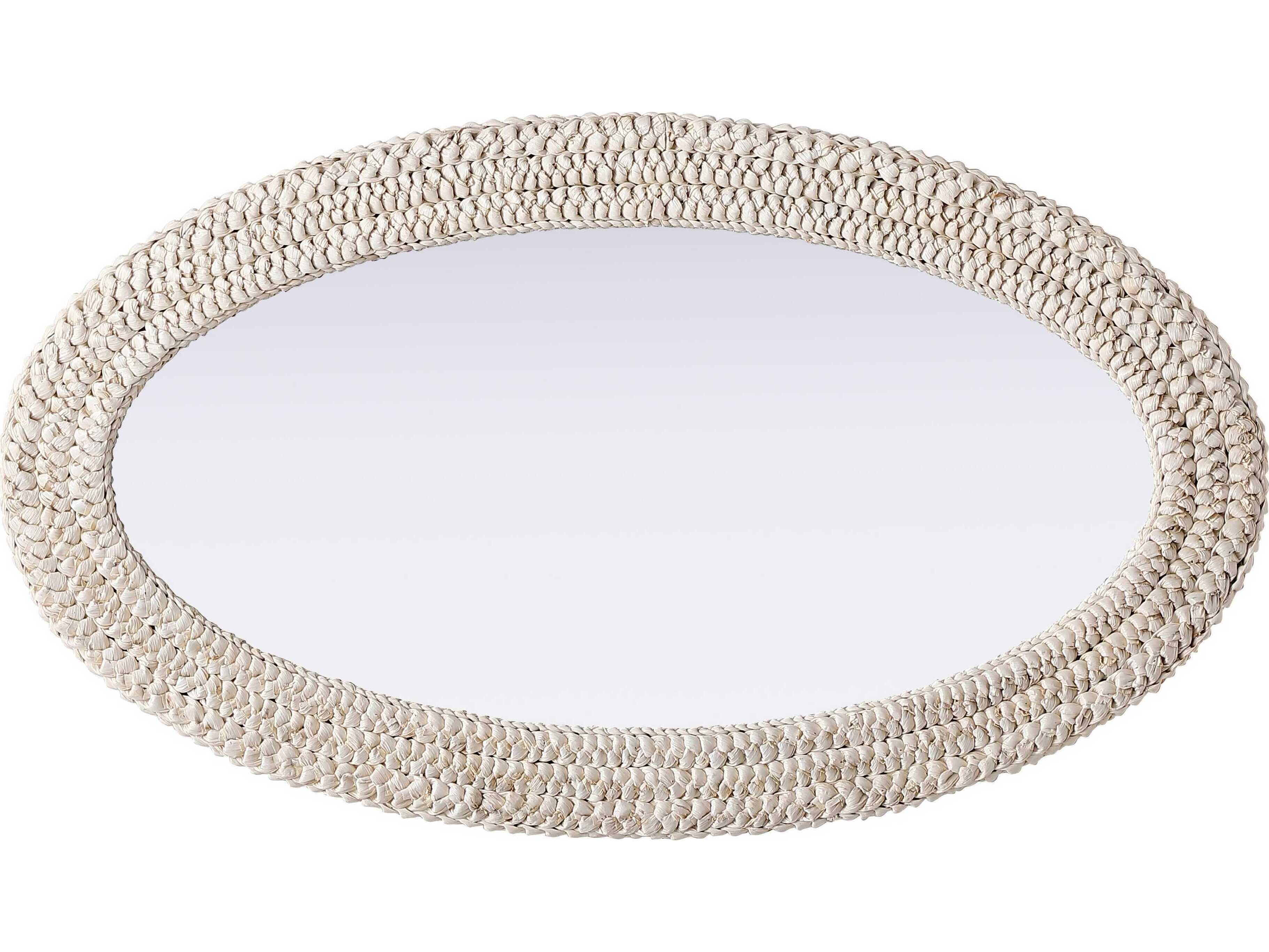 Elegant Lighting Marlowe Linen White Oval Wall Mirror