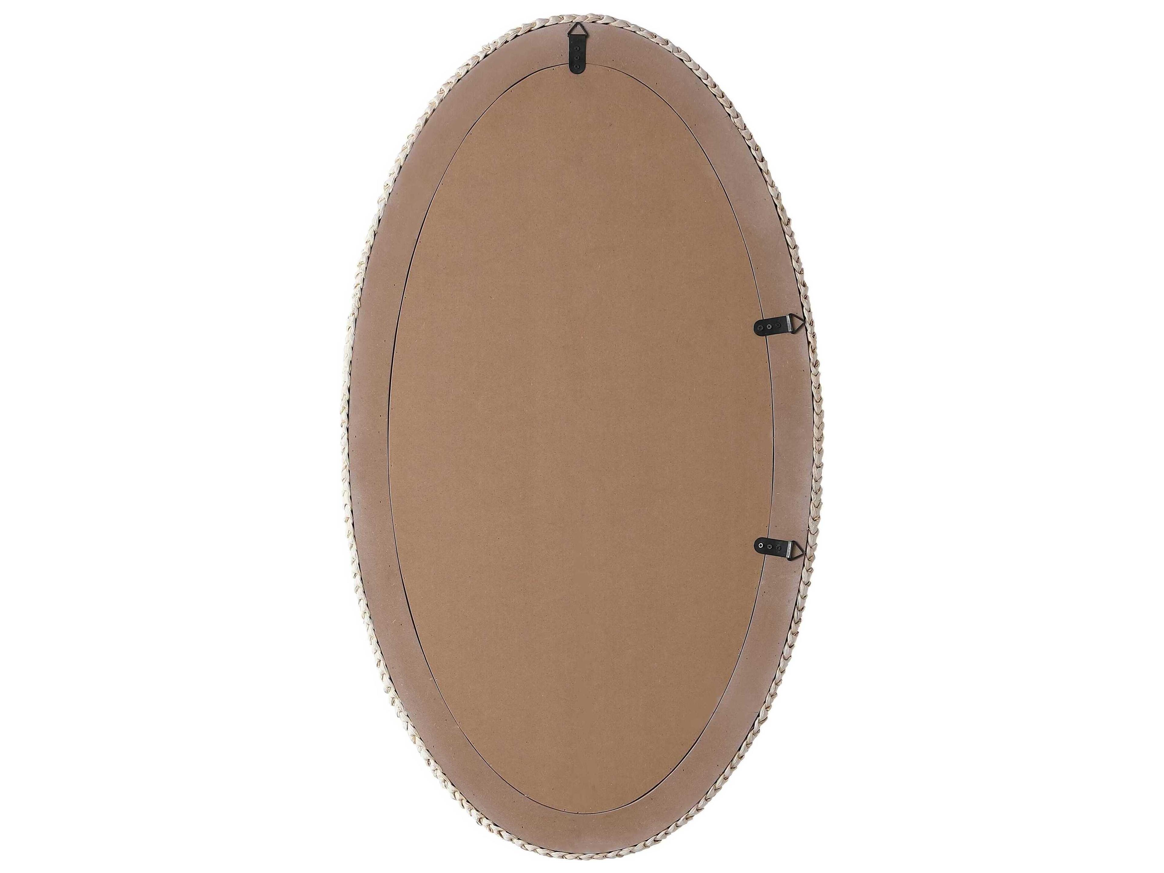 Elegant Lighting Marlowe Linen White Oval Wall Mirror