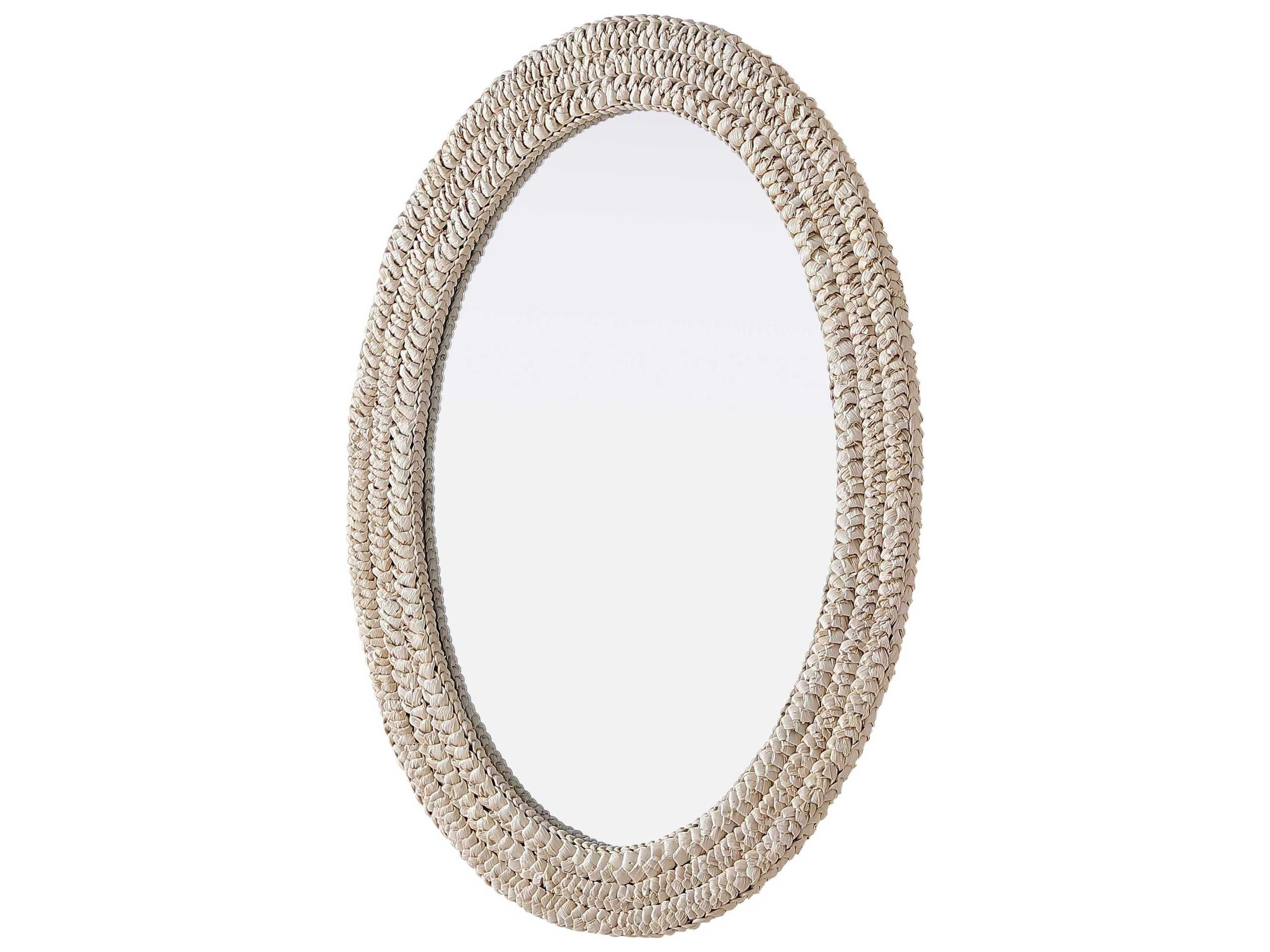Elegant Lighting Marlowe Linen White Oval Wall Mirror