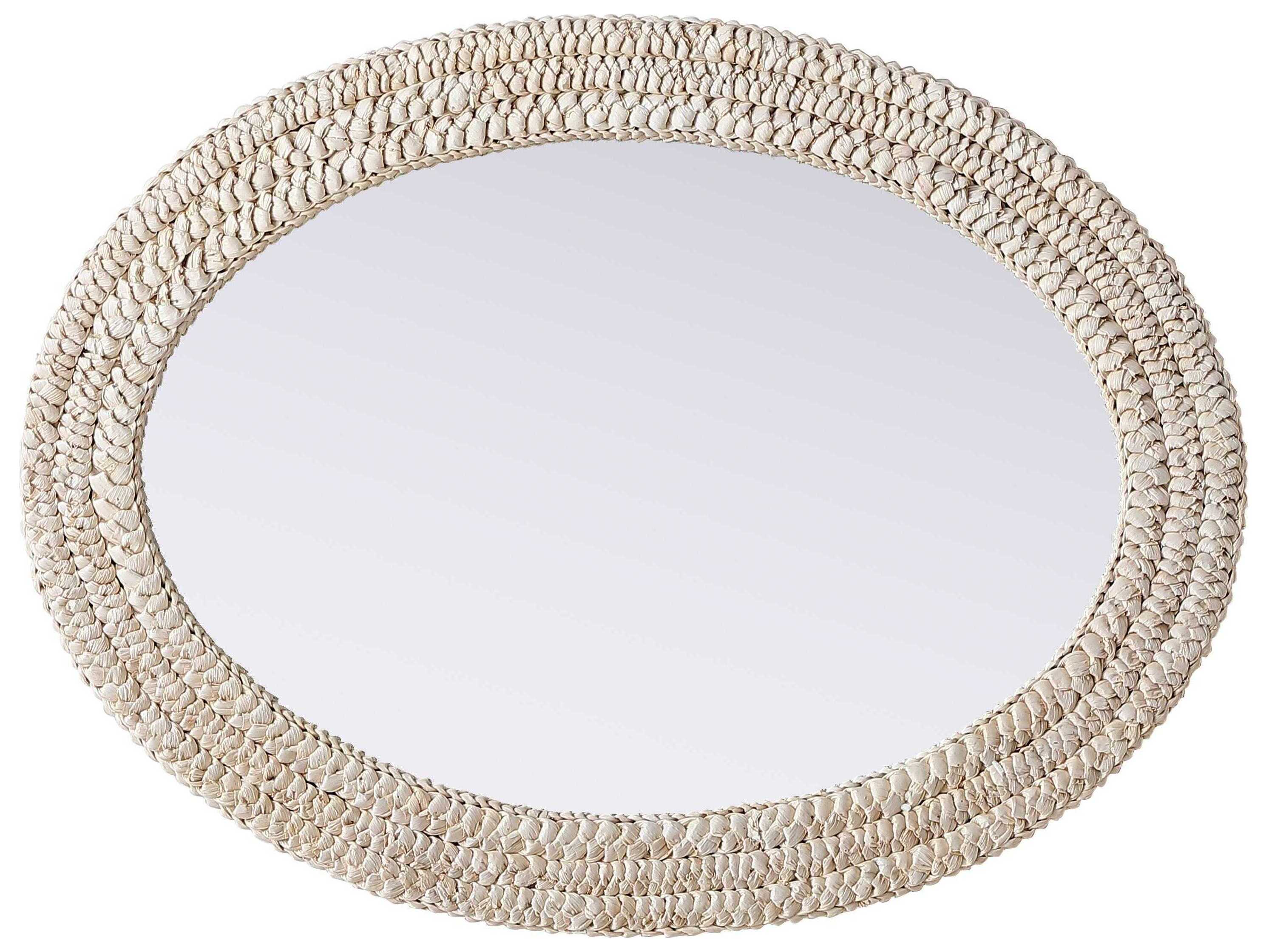 Elegant Lighting Marlowe Linen White Oval Wall Mirror