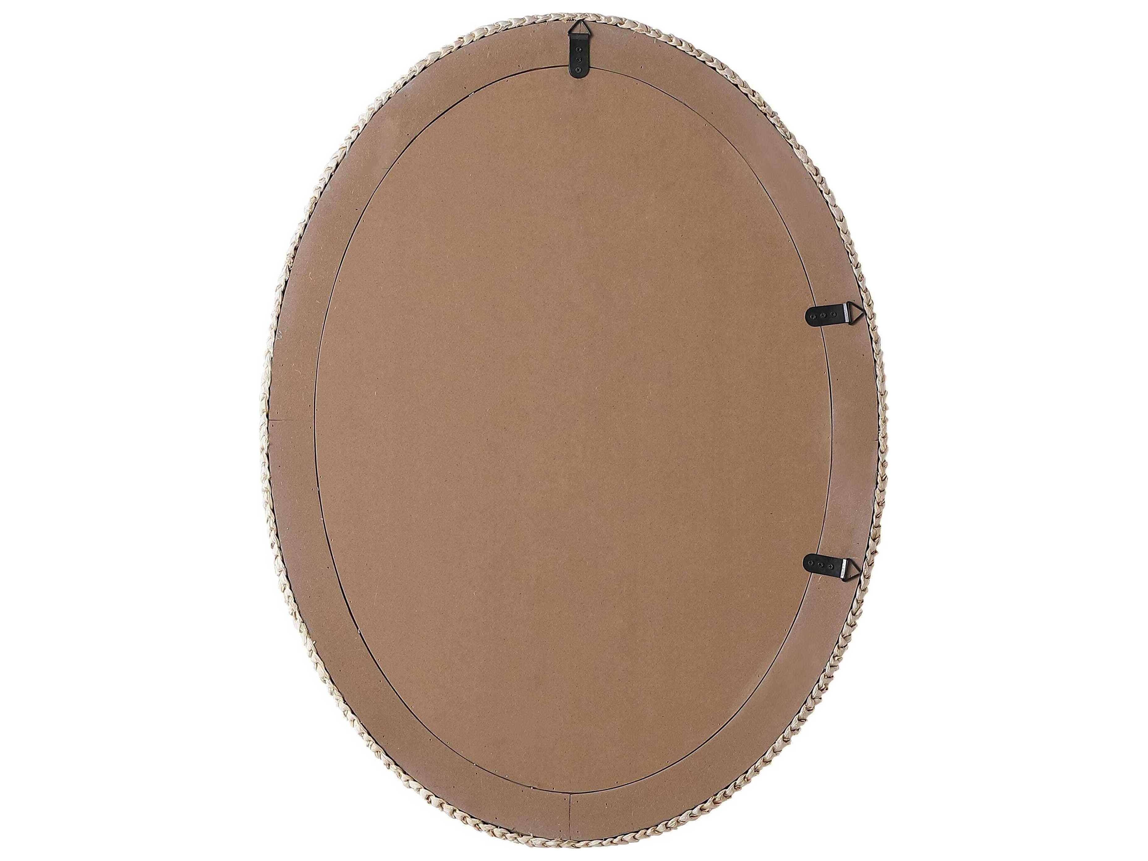 Elegant Lighting Marlowe Linen White Oval Wall Mirror