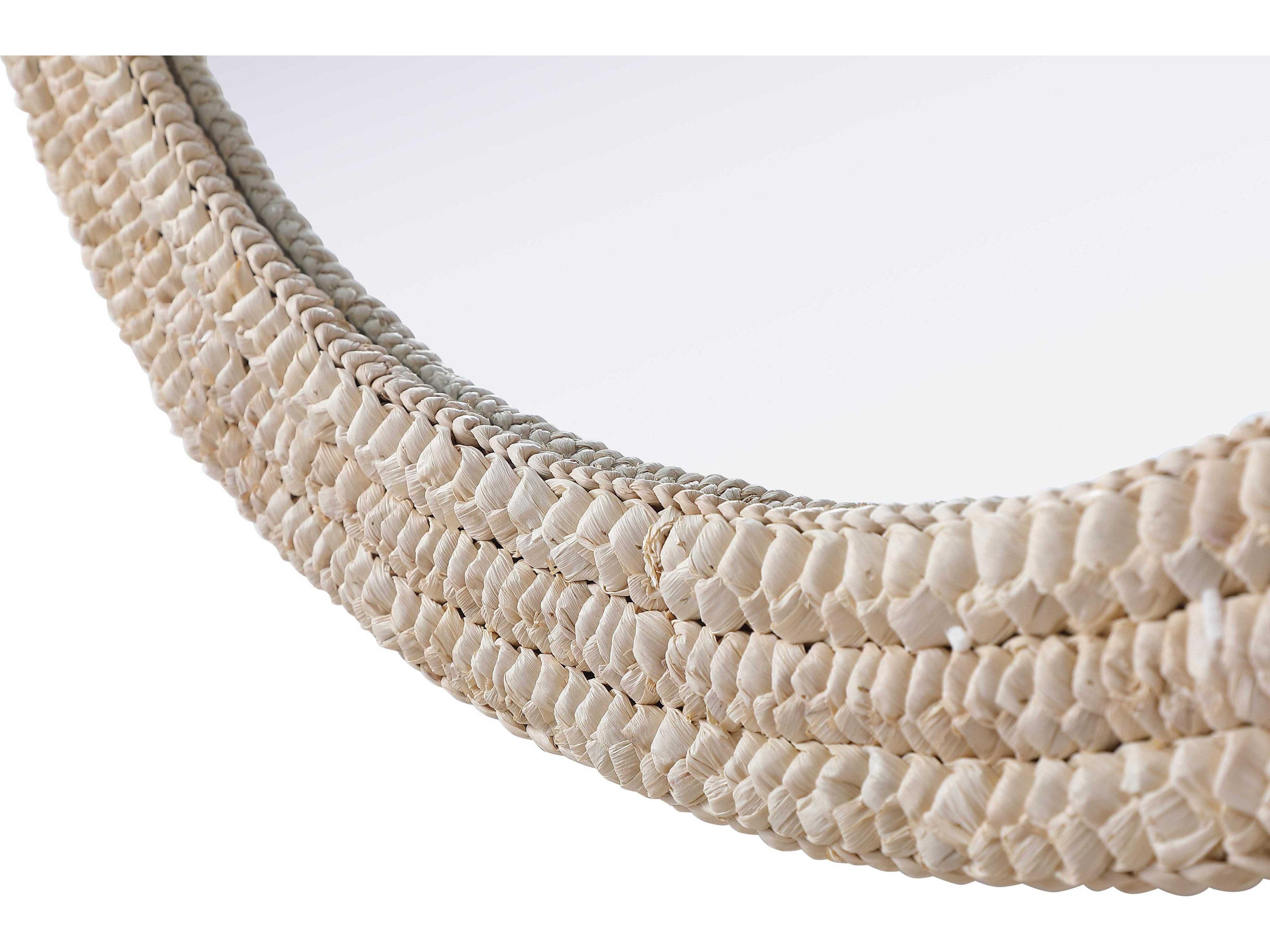 Elegant Lighting Marlowe Linen White Oval Wall Mirror