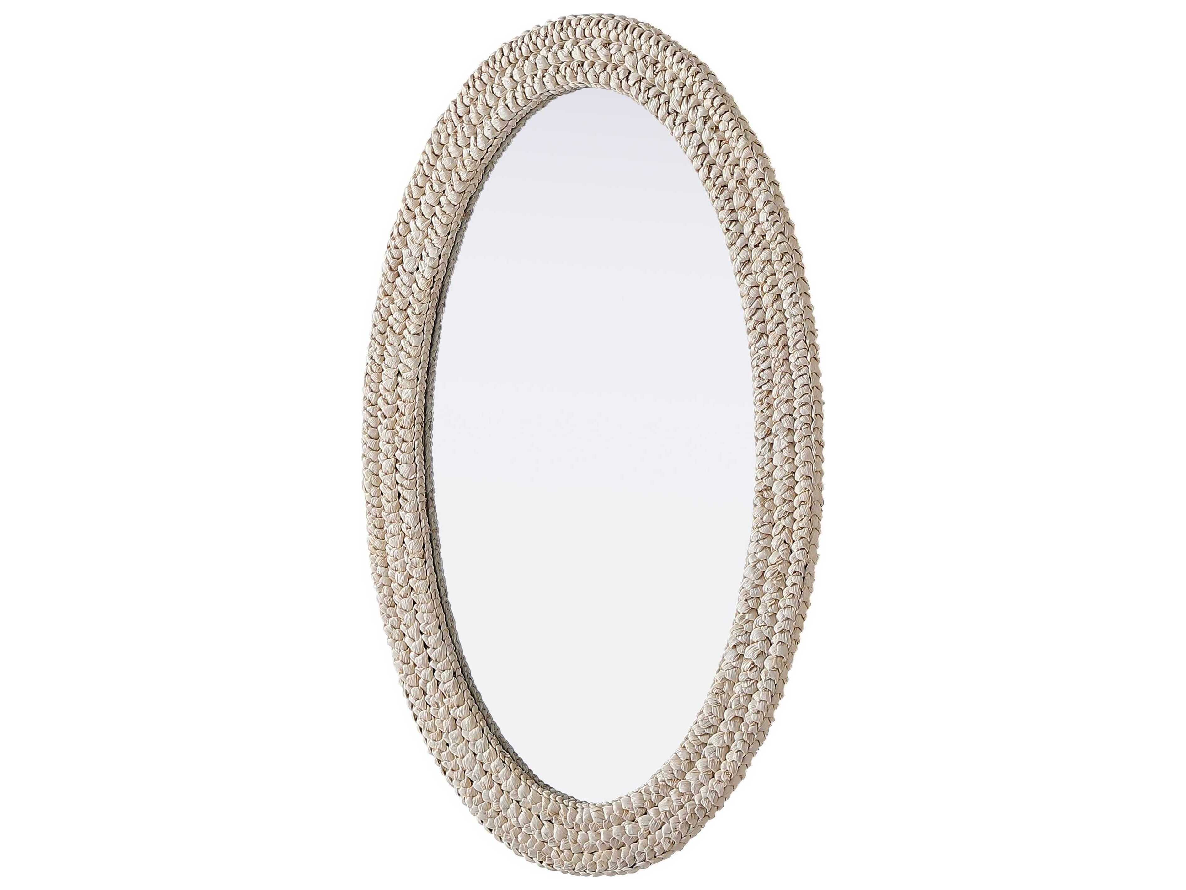 Elegant Lighting Marlowe Linen White Oval Wall Mirror